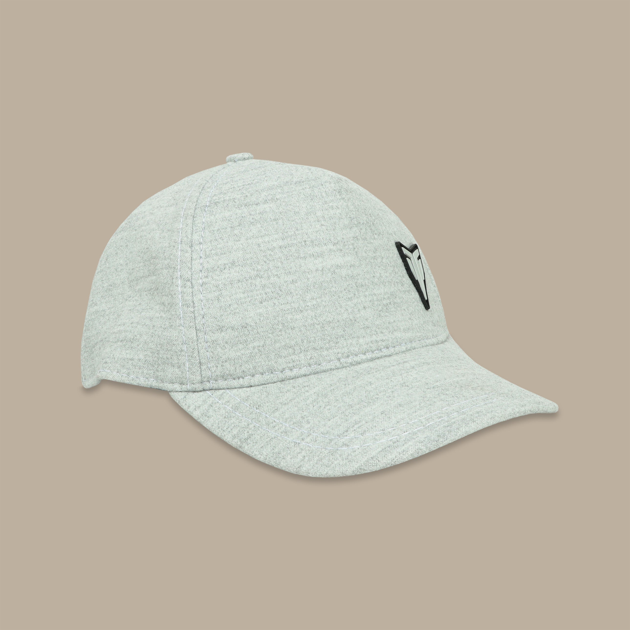 Light Grey Wool Hat with Arrow Patch