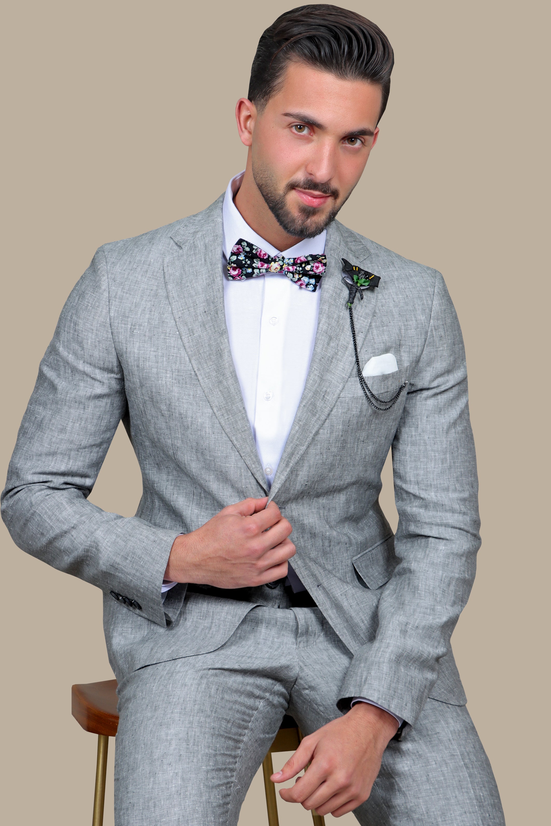 Light Gray Linen Suit