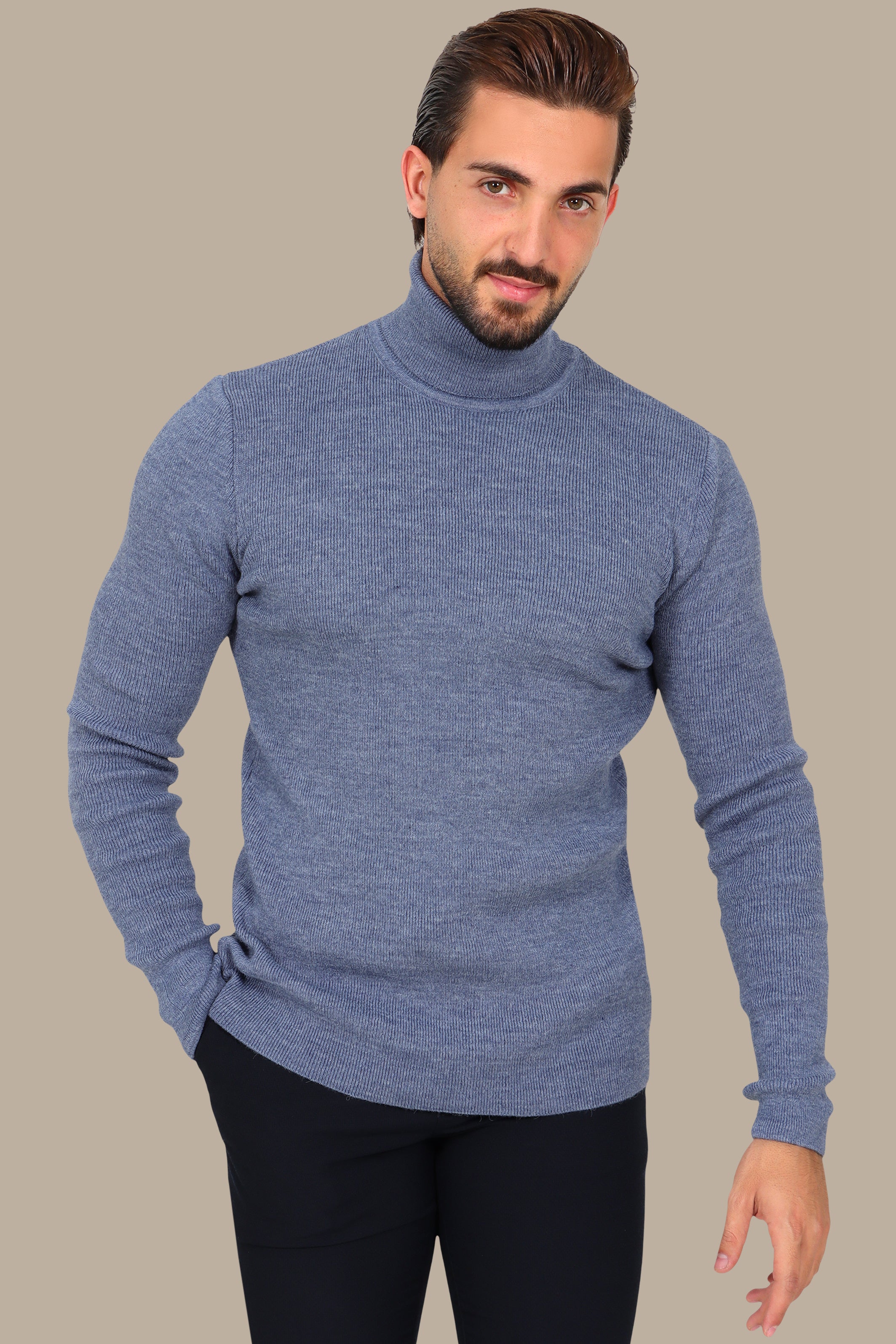 Basic Turtle Neck Sweater Blue