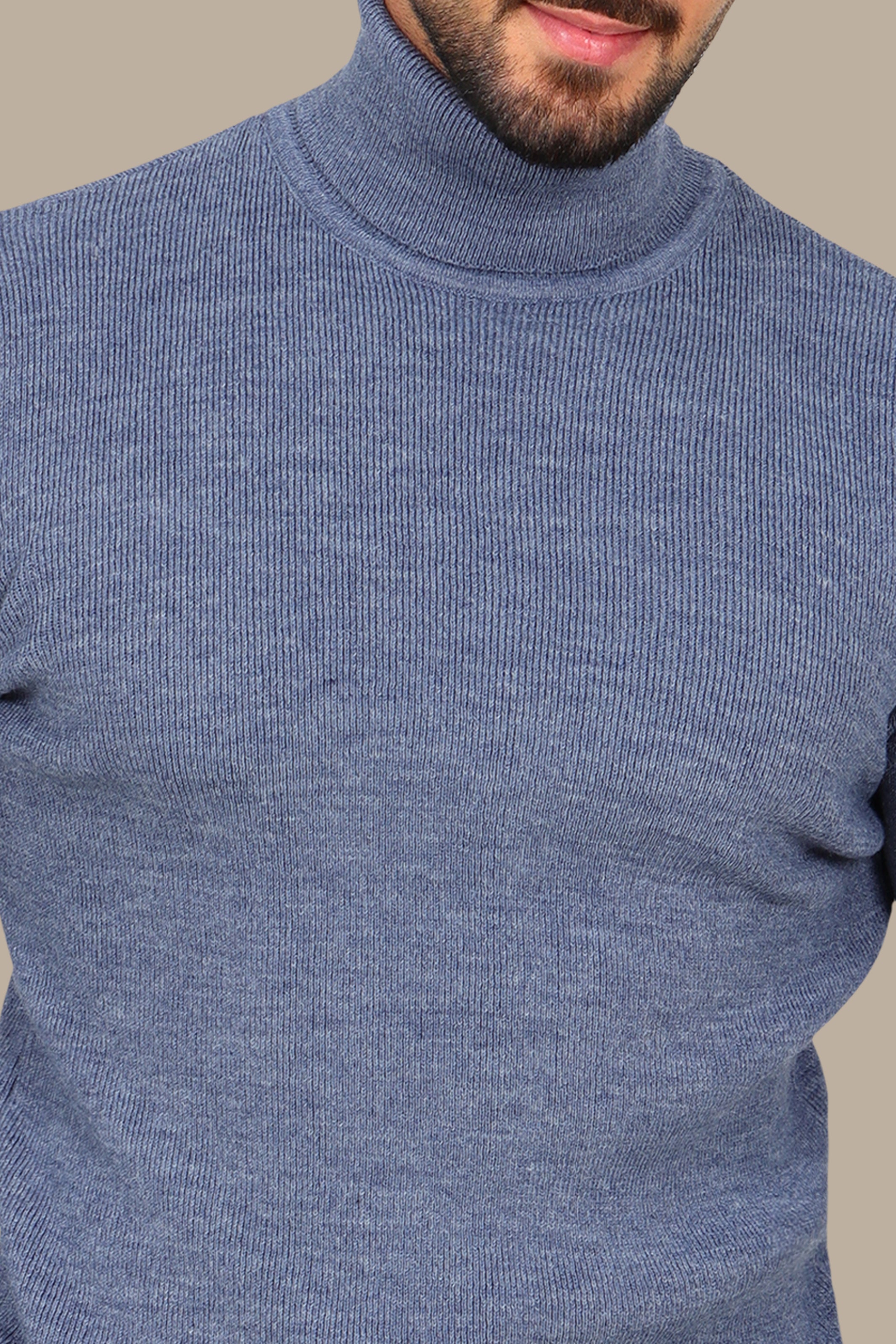 Basic Turtle Neck Sweater Blue