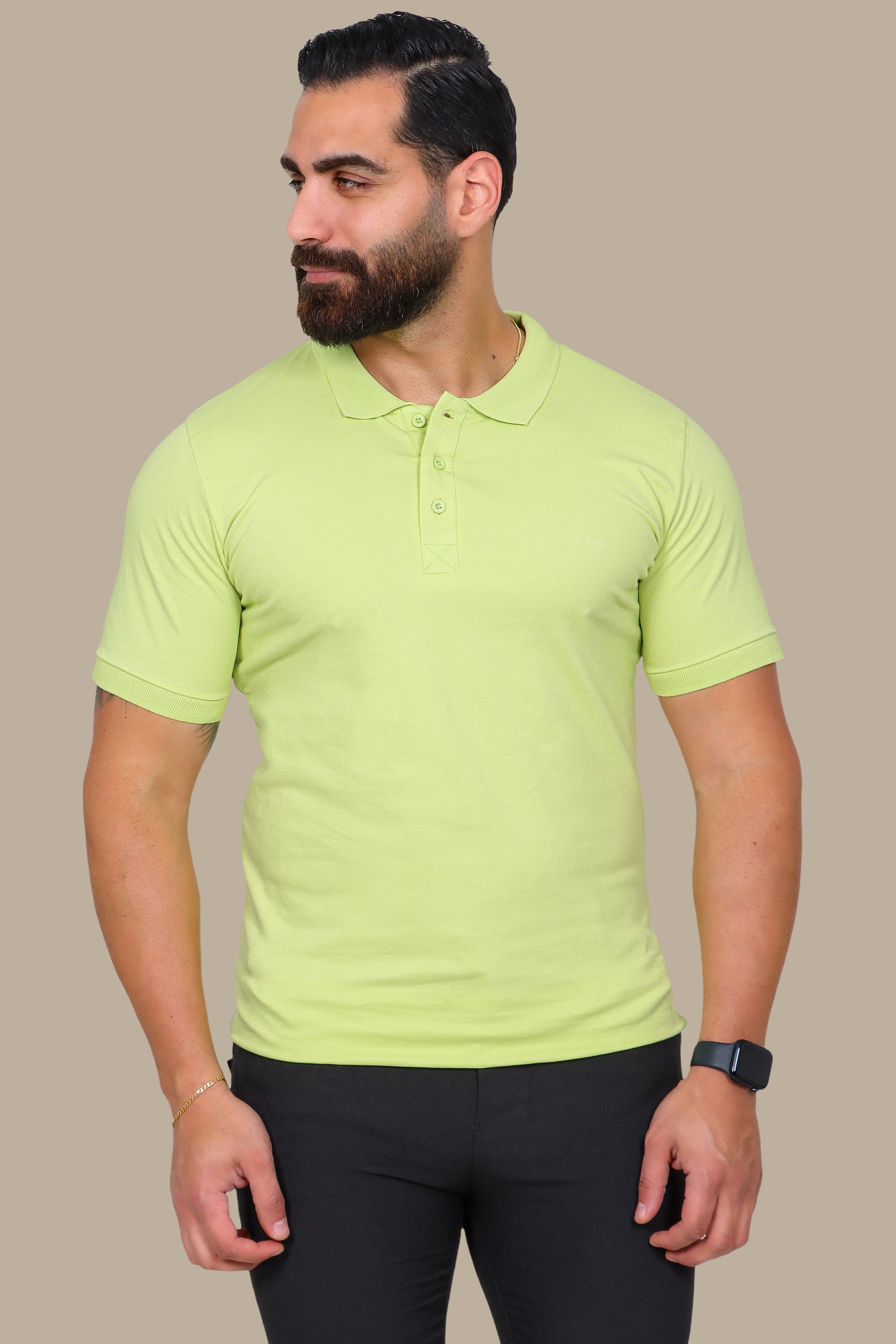 Pistache Basic Plain Polo Shirt