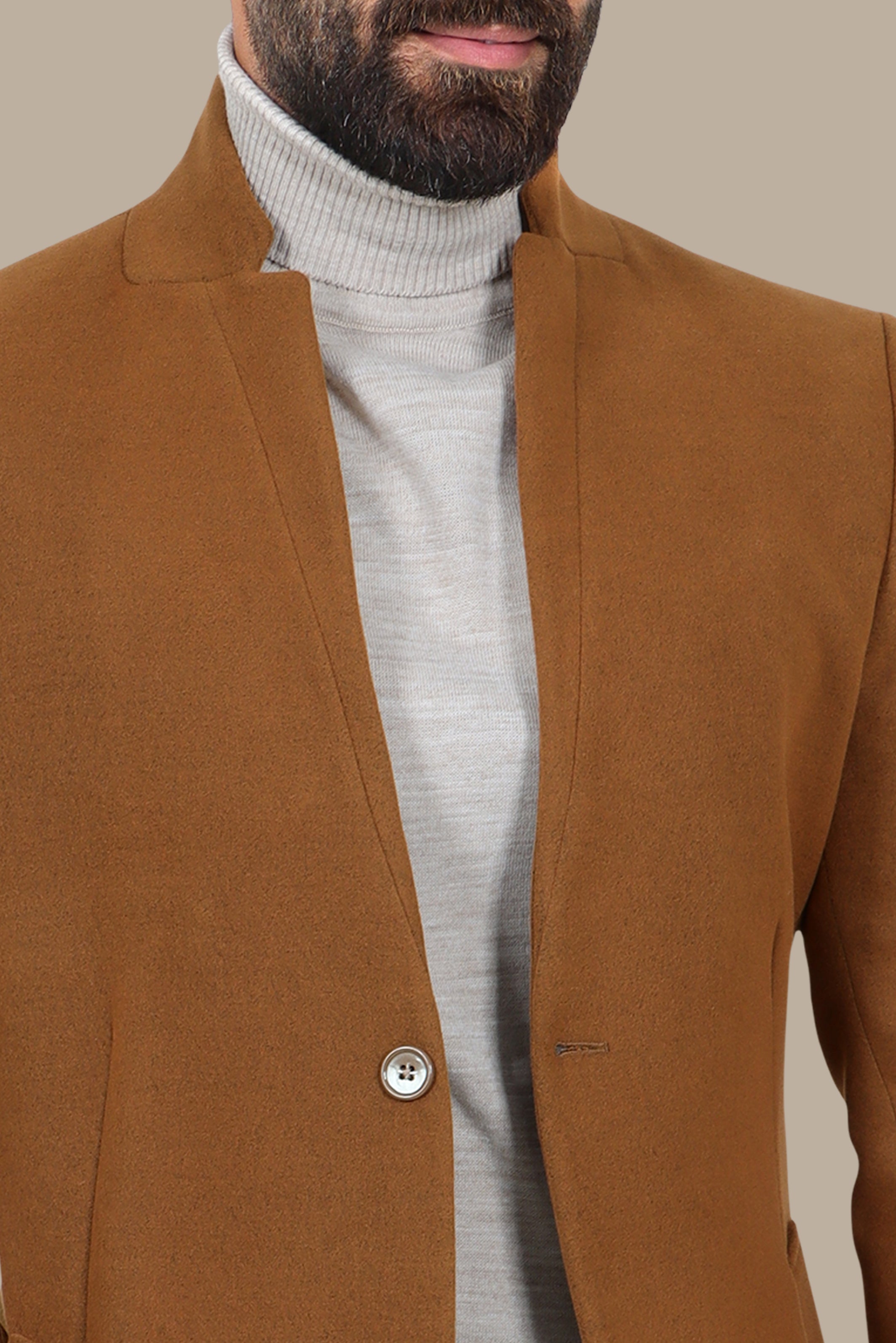 Timeless Elegance: Havane Mao Collar Coat