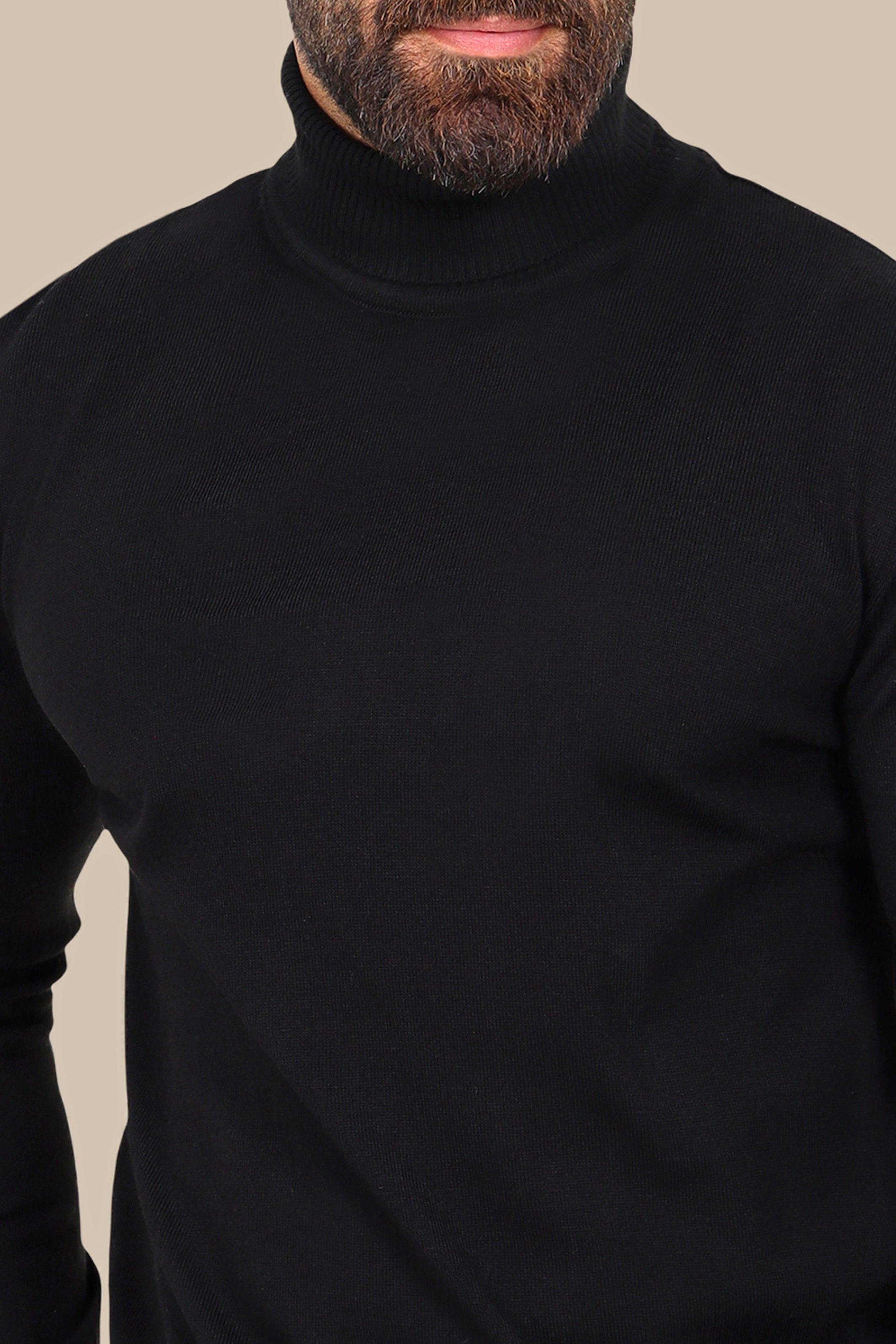 Turtleneck Basic Sweater Black