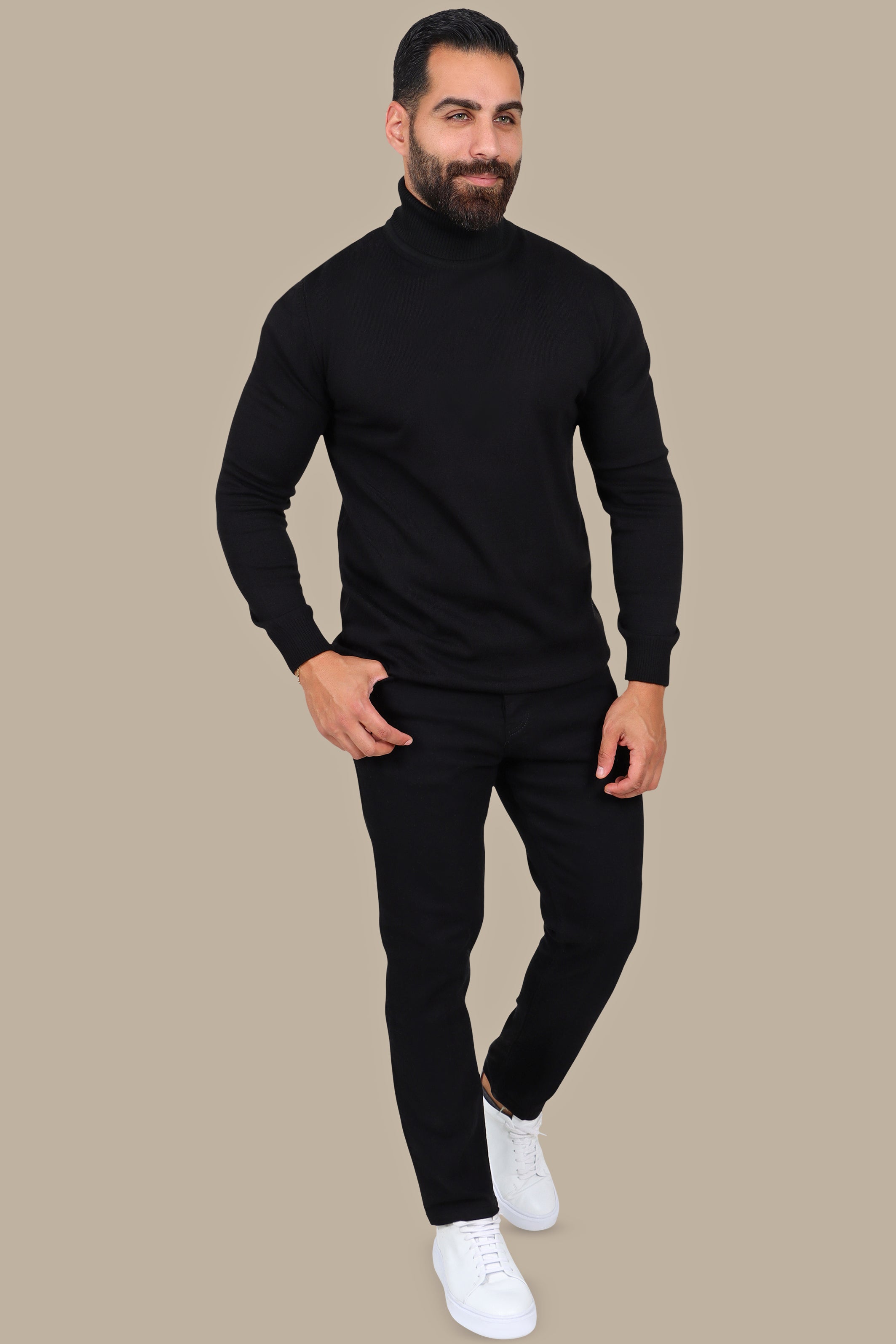 Turtleneck Basic Sweater Black