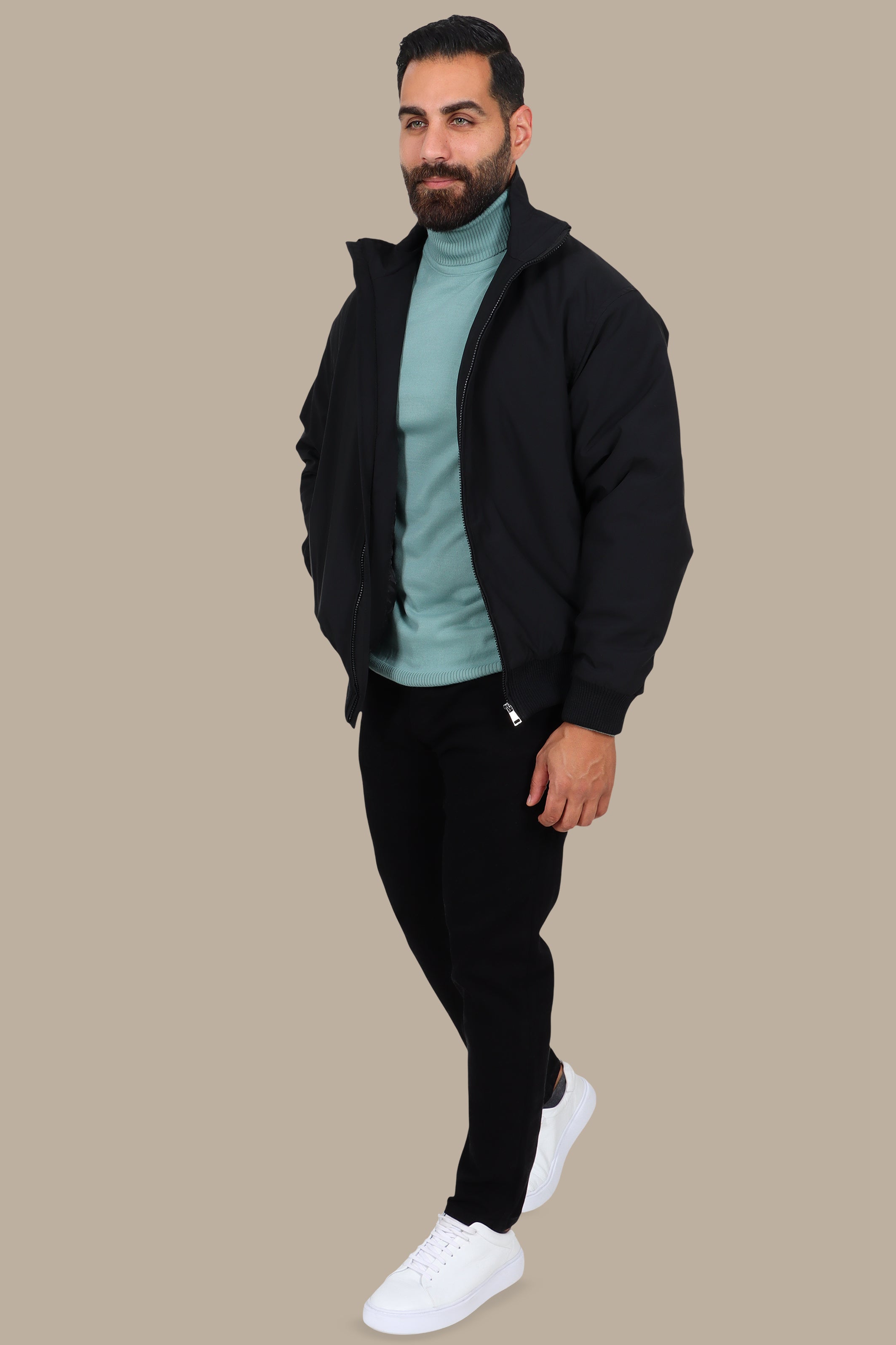 Oversized Short-Cut Jacket Black