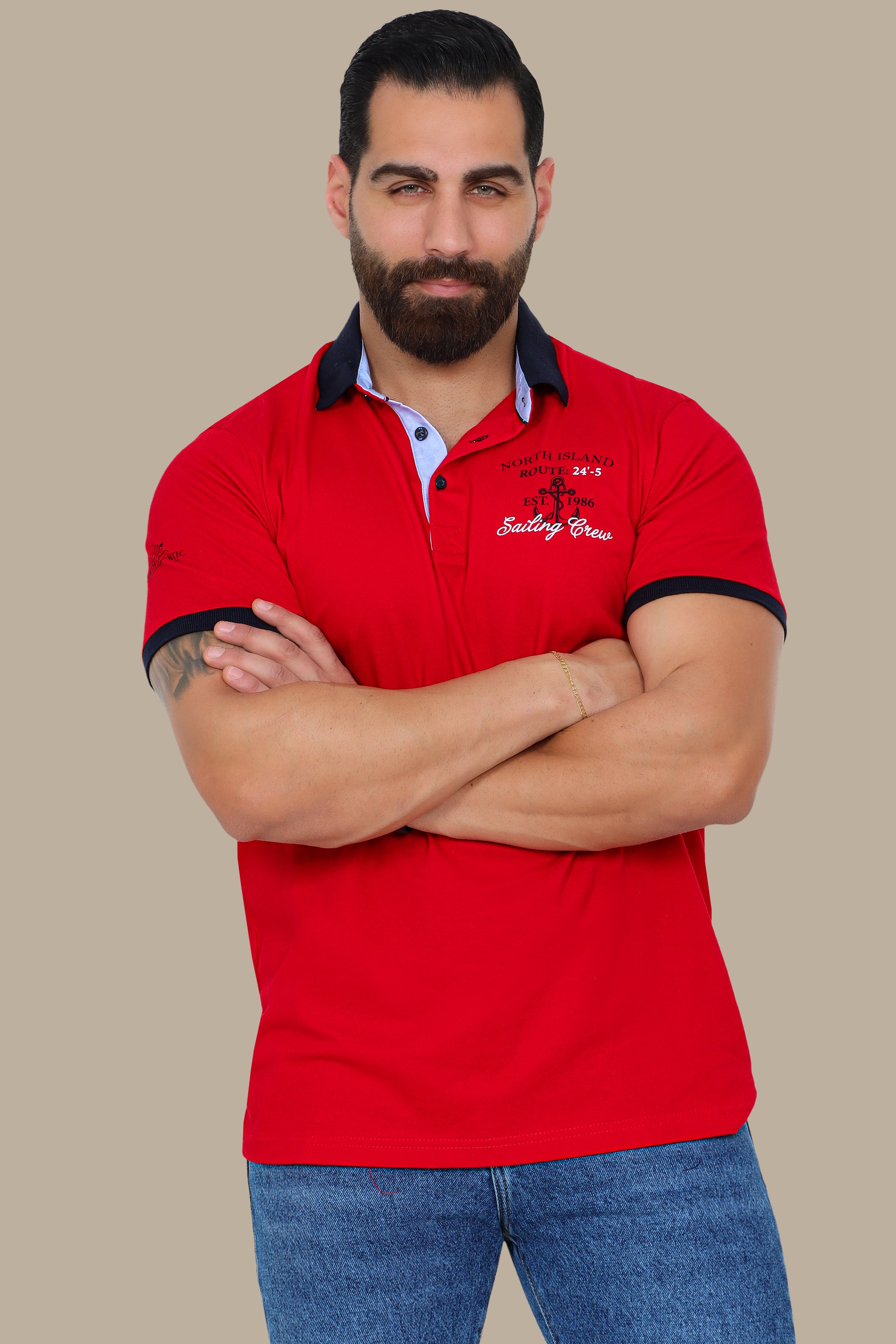 Red Sailing Crew Polo Shirt
