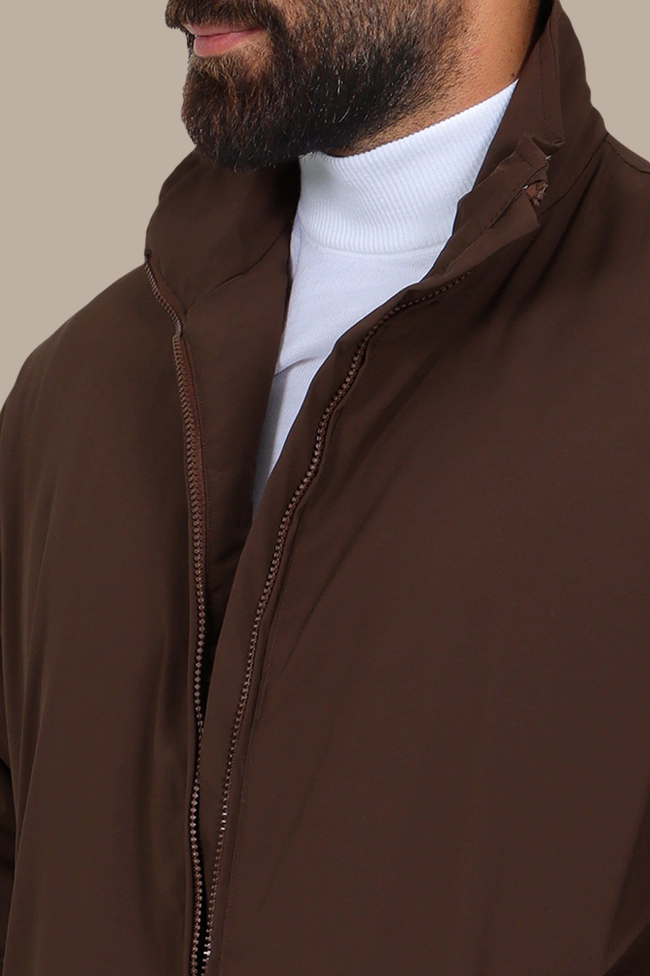 Oversized Short-Cut Jacket Brown