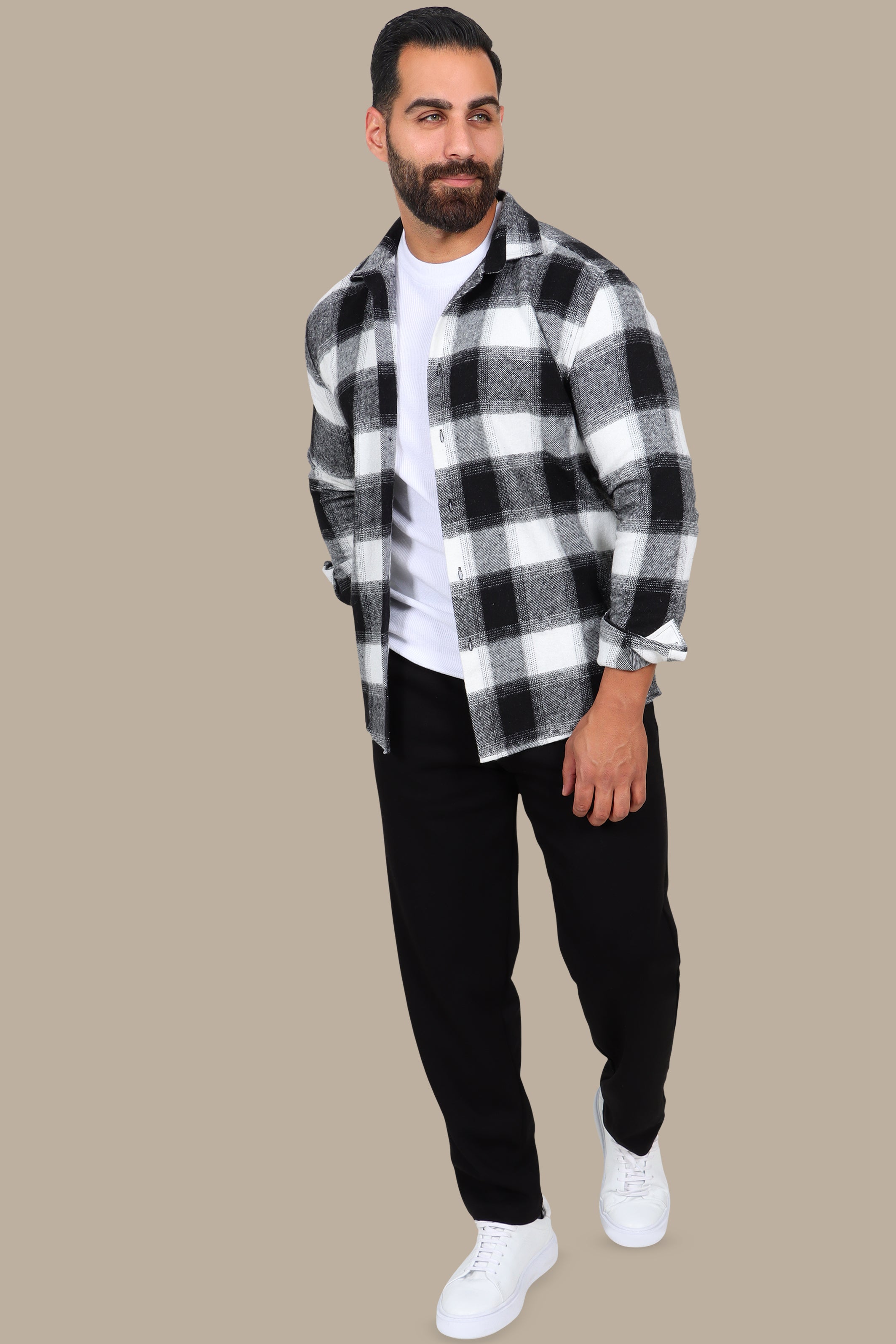 Classic Comfort: Black Basic Overshirt