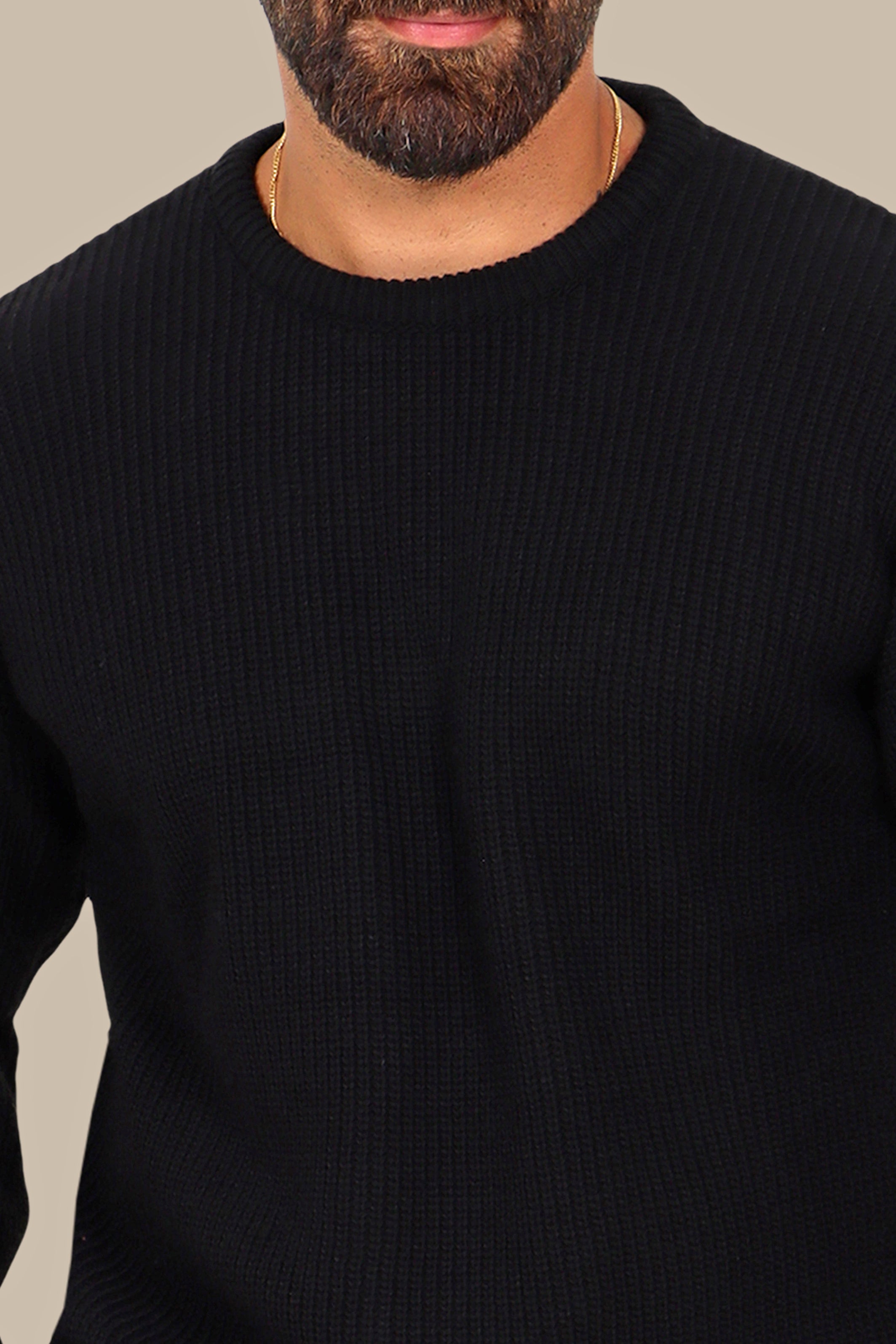 Thick Mercerized Oversized Sweater Black