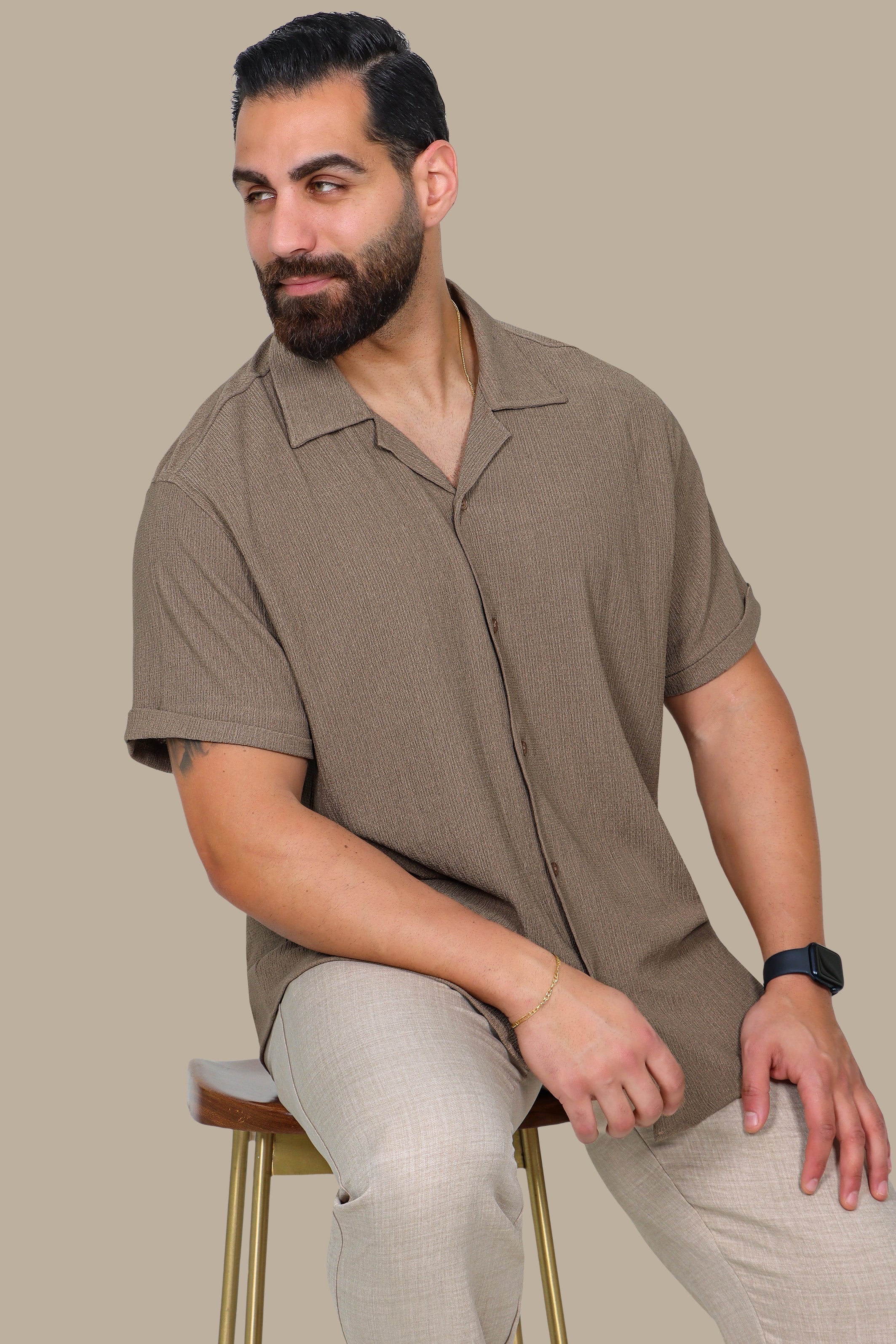 Light Brown Kendall Short-Sleeve Shirt – Regular Fit