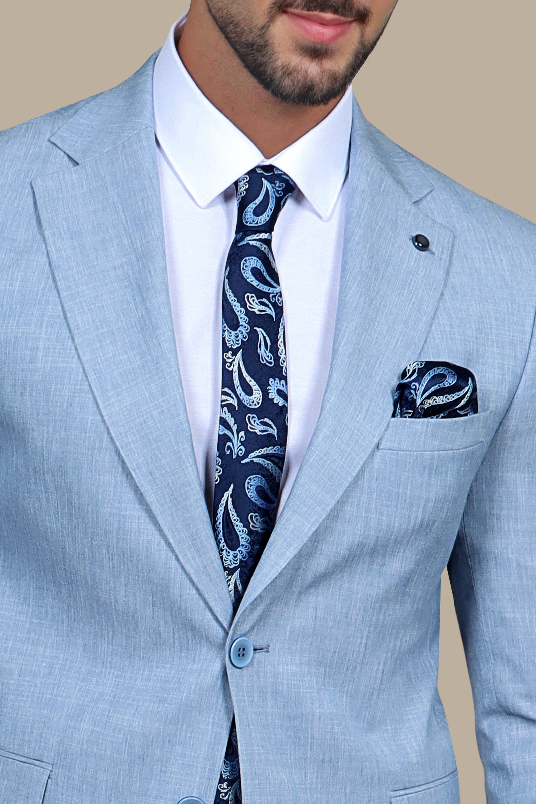 Elegant Light Blue Fila Blazer with Notch Lapel