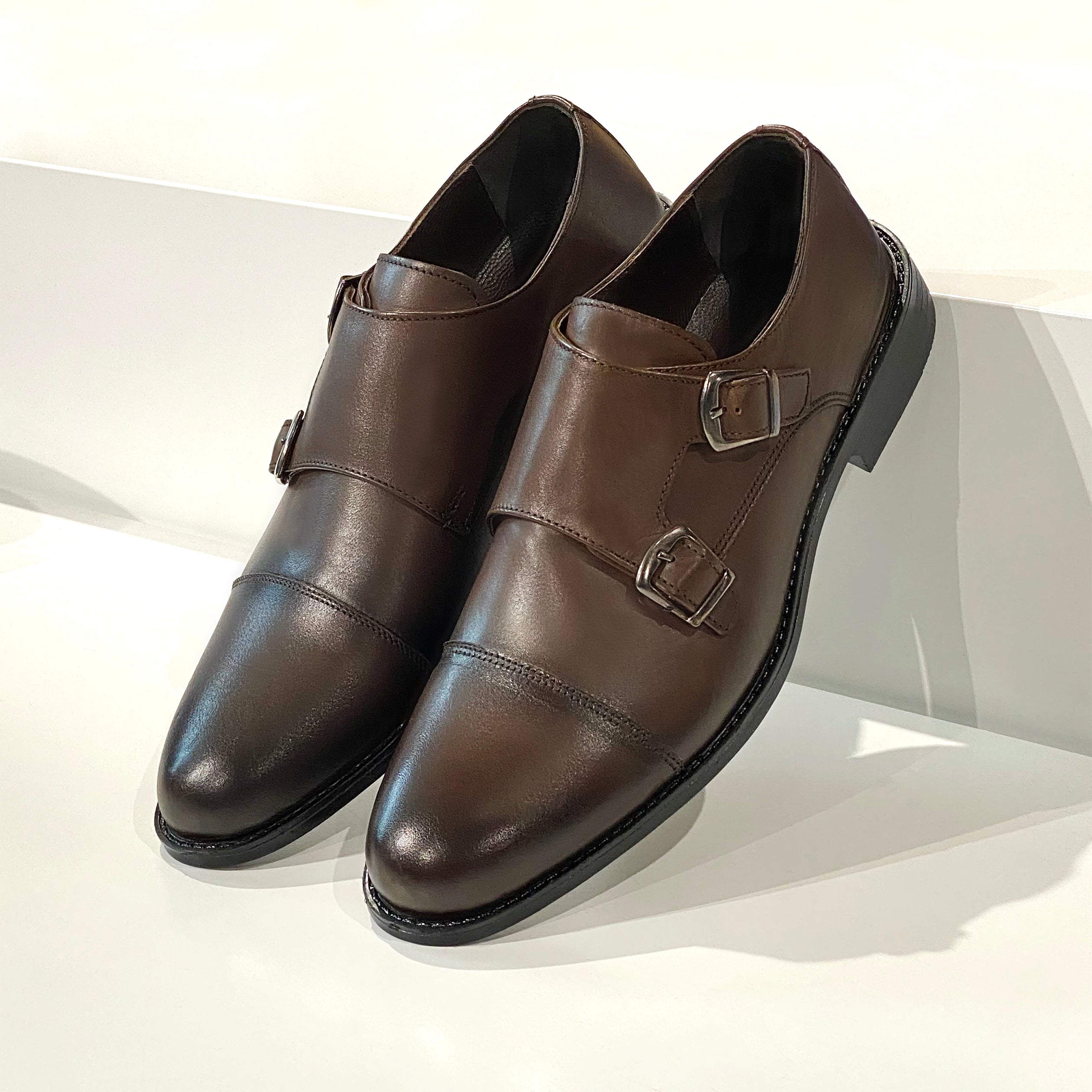 Brown Classic Double Monk Shoes