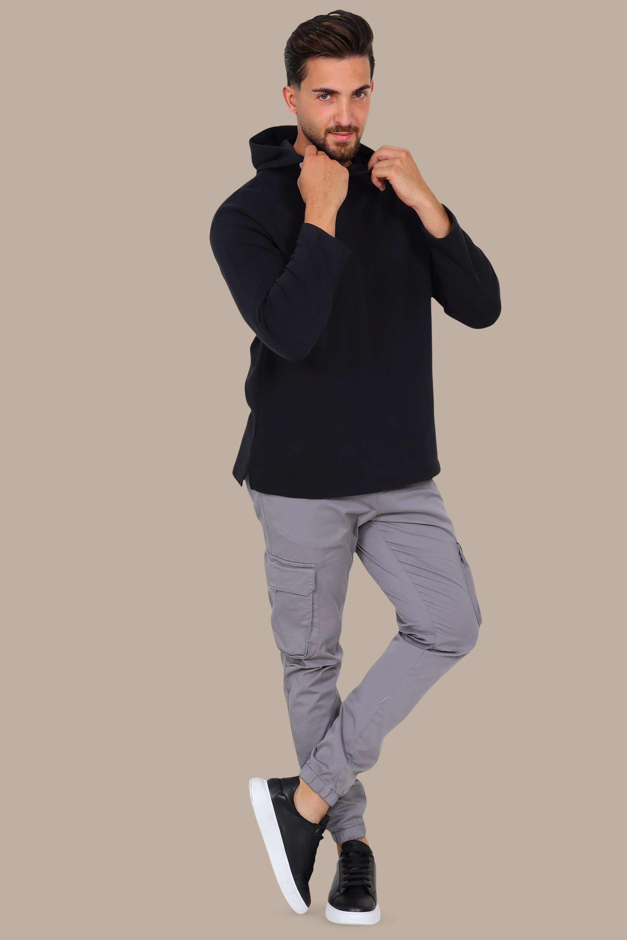 Timeless Elegance: Black Plain Basic Hoody