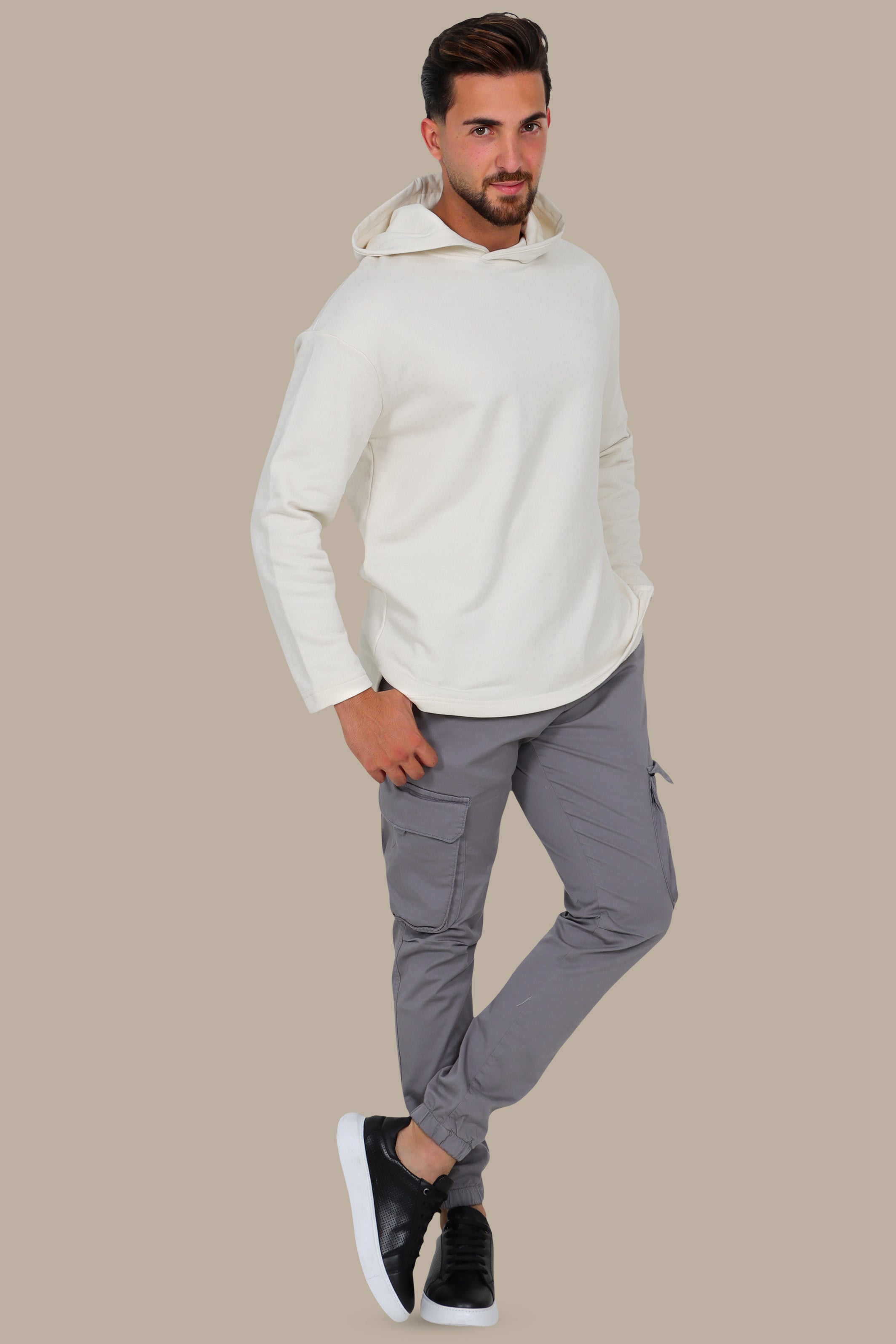 Timeless Essential Off White Basic Sweatshirt Hoodie