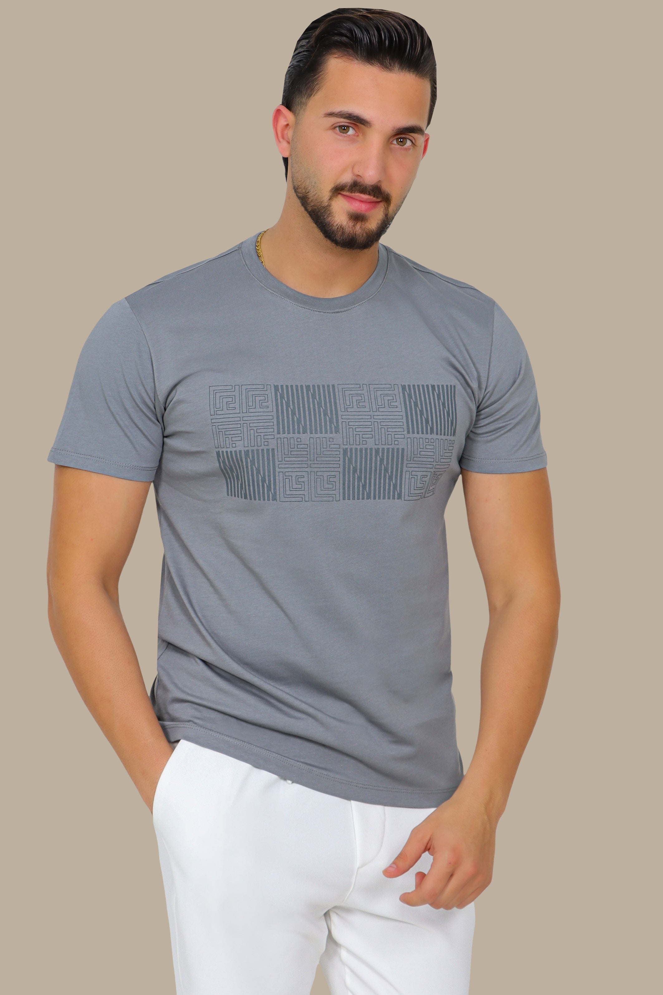 Geometric Square Print T-Shirt