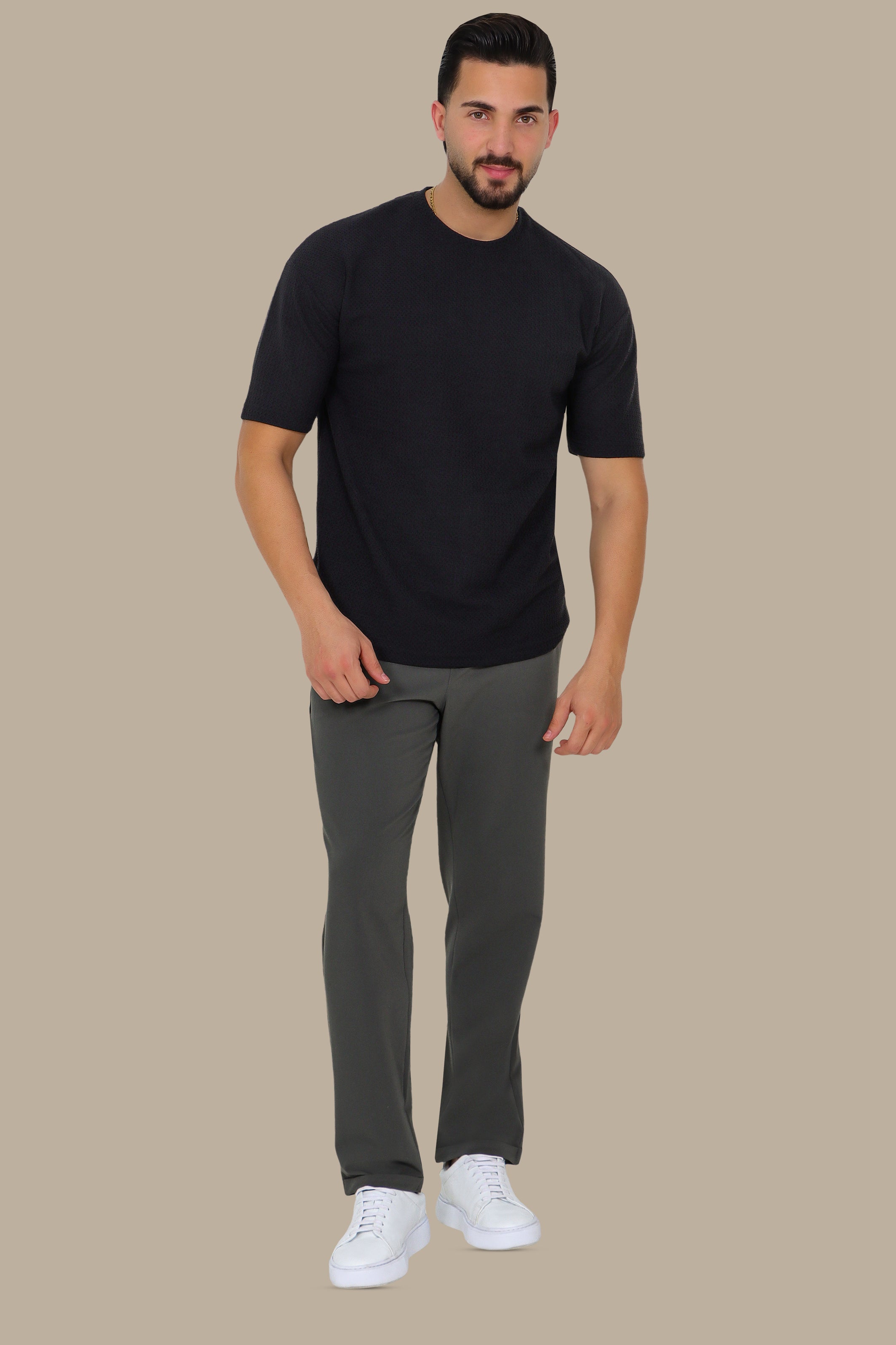 Black Oversized T-Shirt with Breathable Fabric