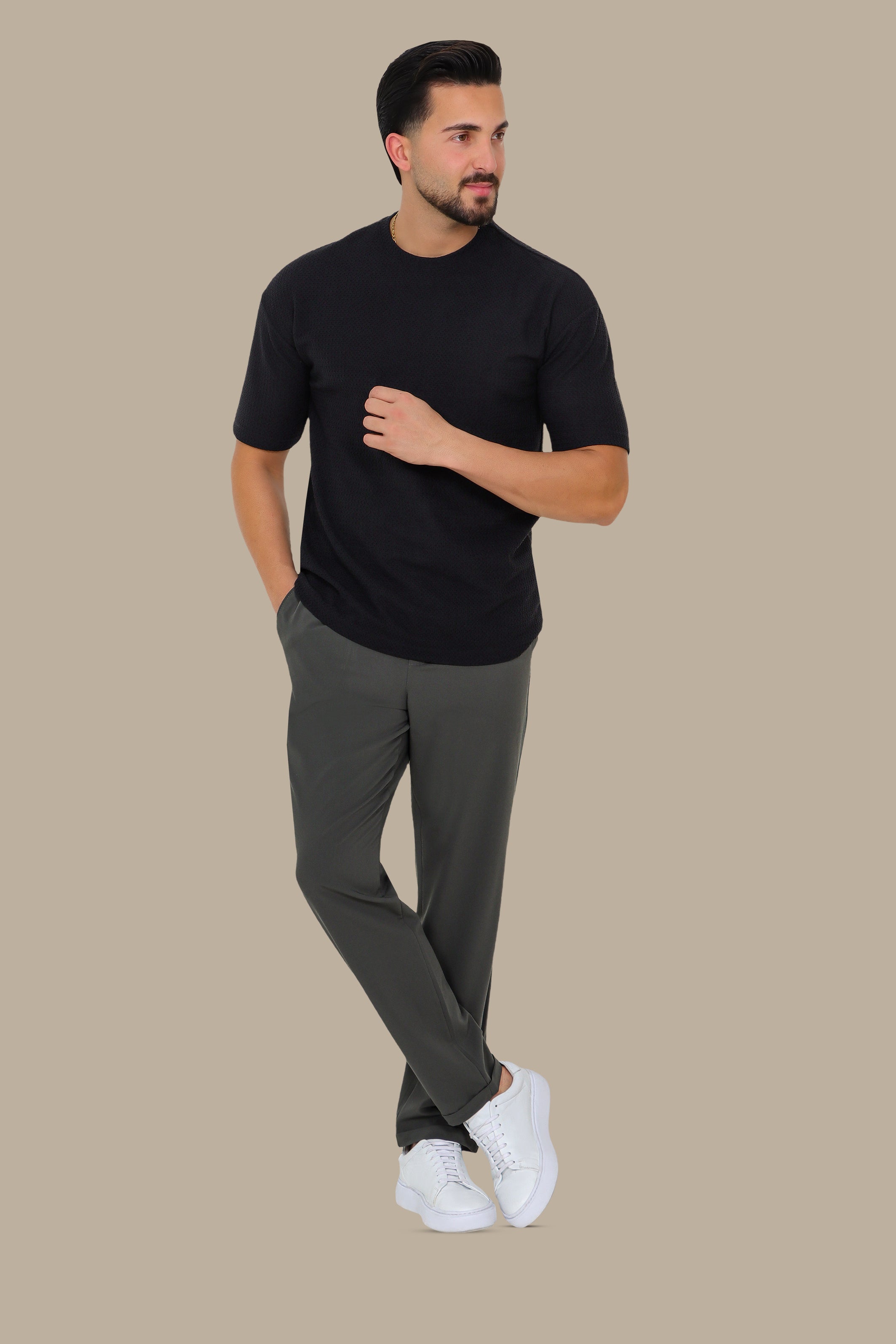 Black Oversized T-Shirt with Breathable Fabric