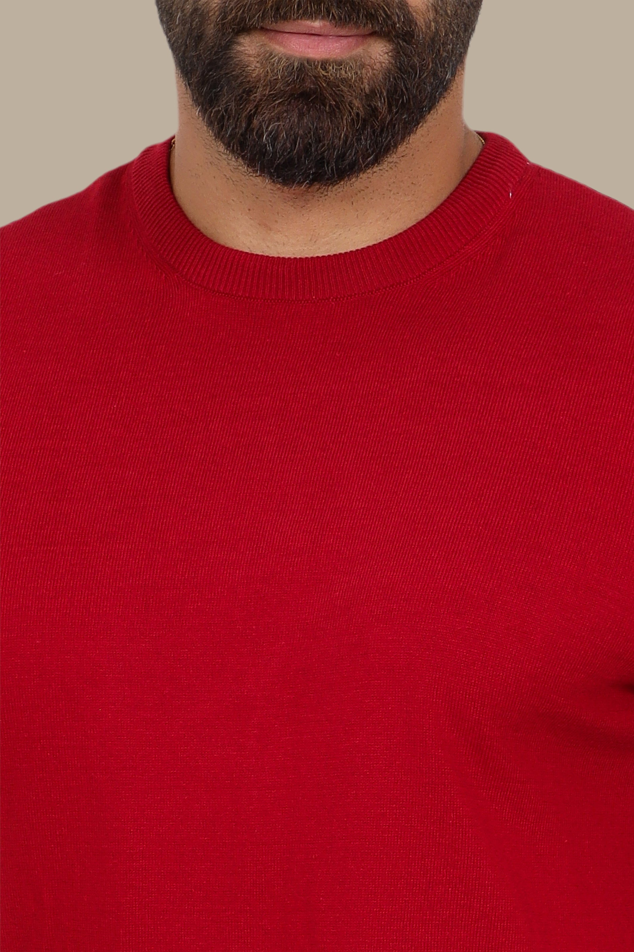 Basic Round Neck Sweater – Burgundy