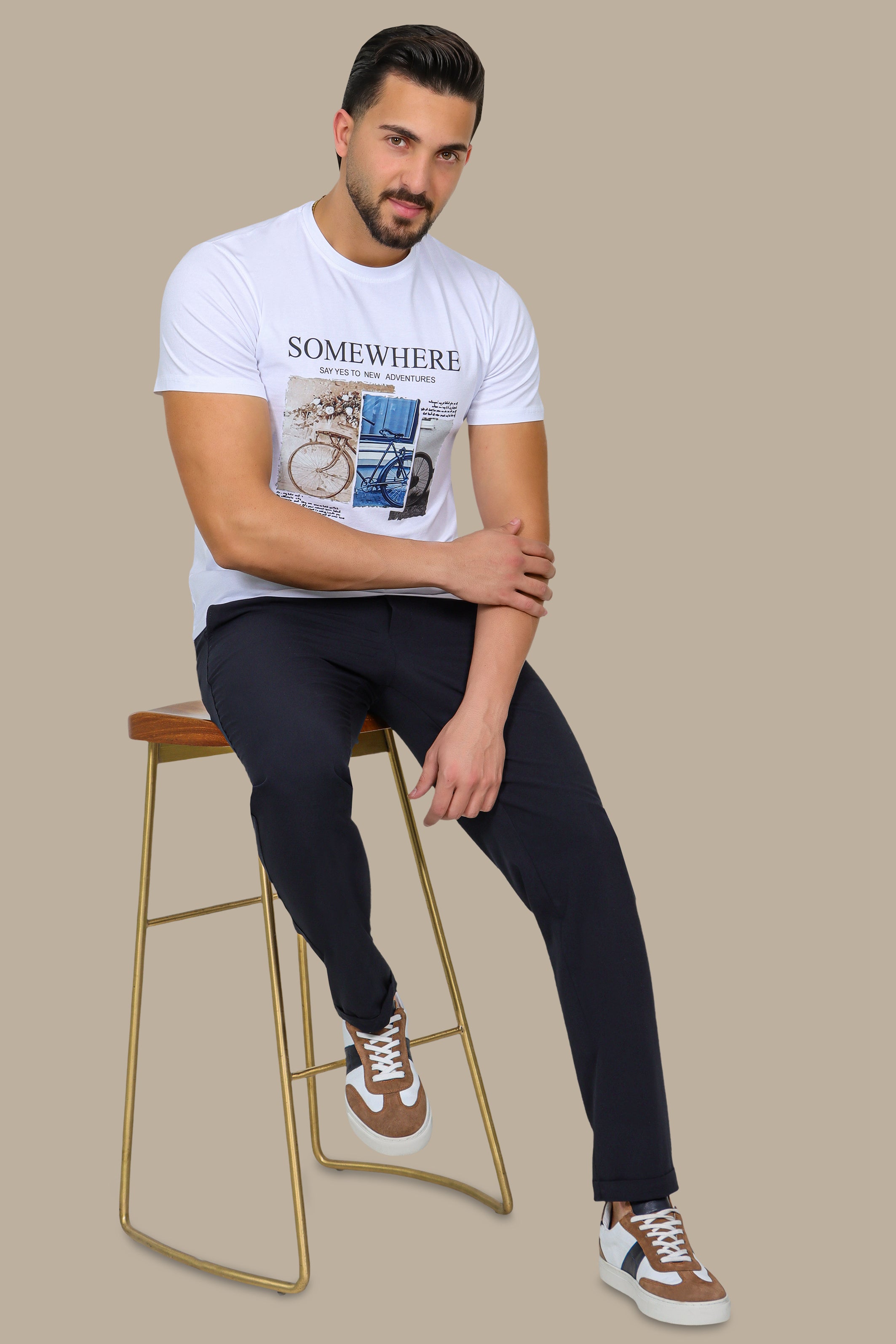 White Printed T-Shirt – Somewhere