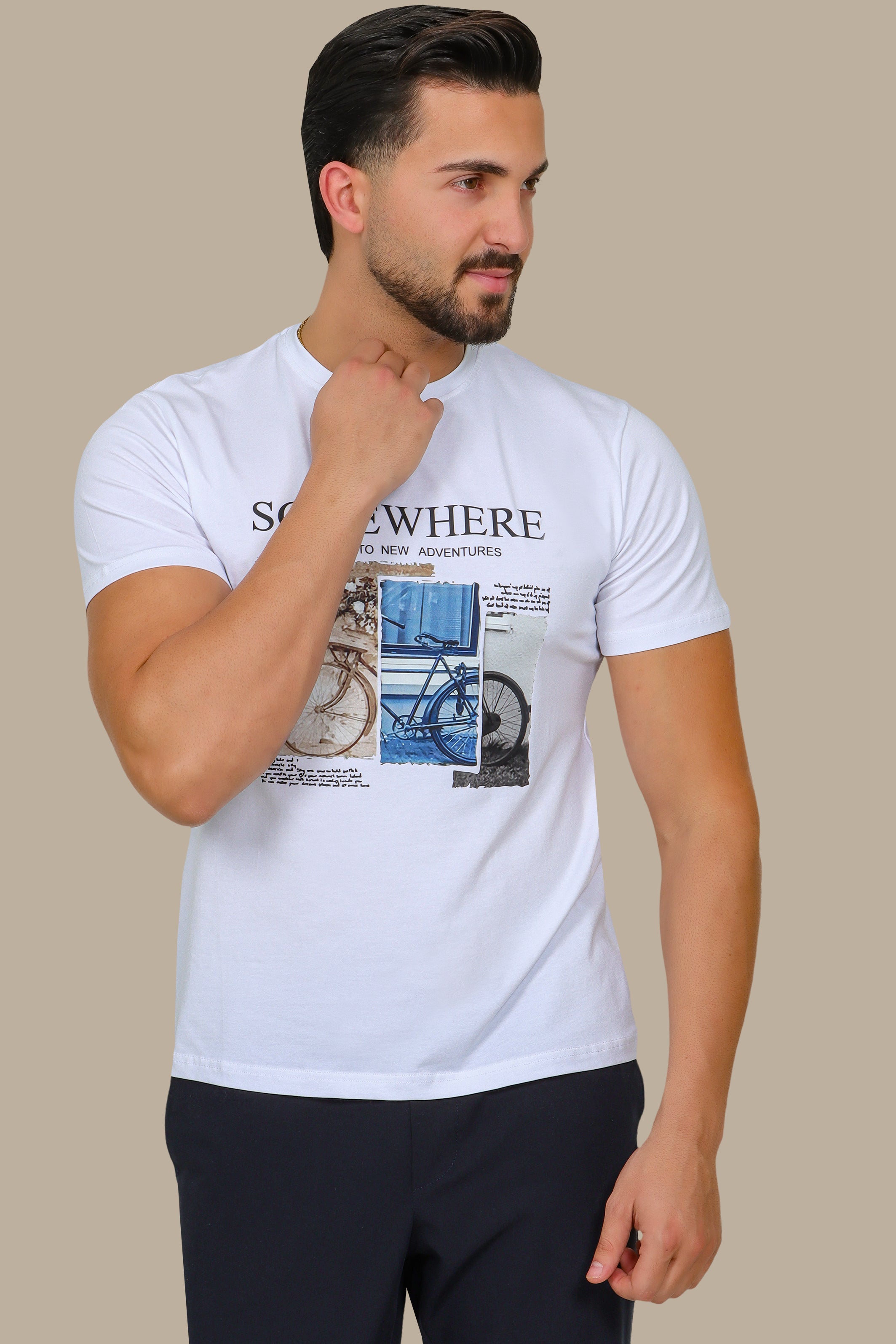 White Printed T-Shirt – Somewhere