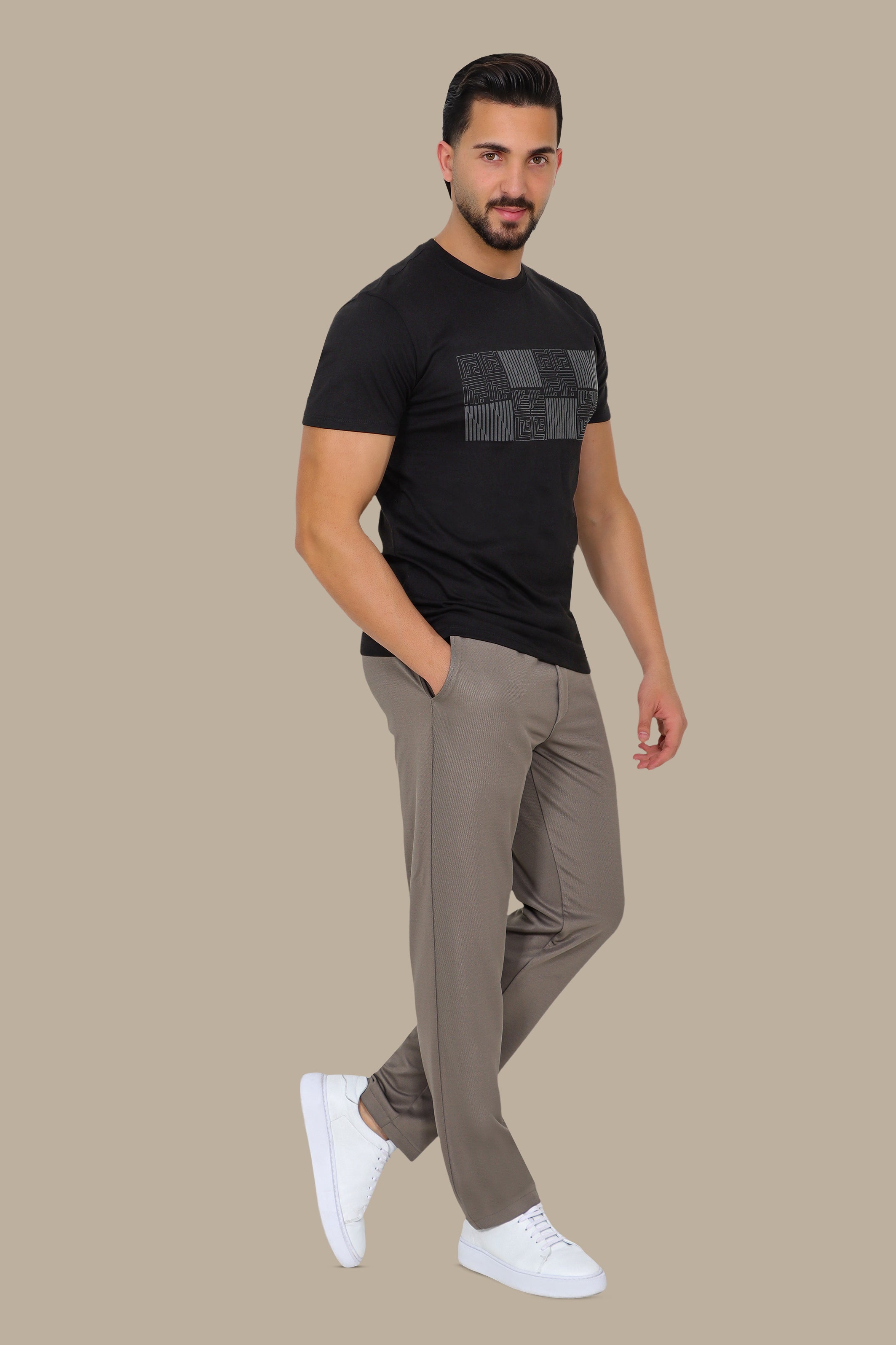 Geometric Square Black T-Shirt