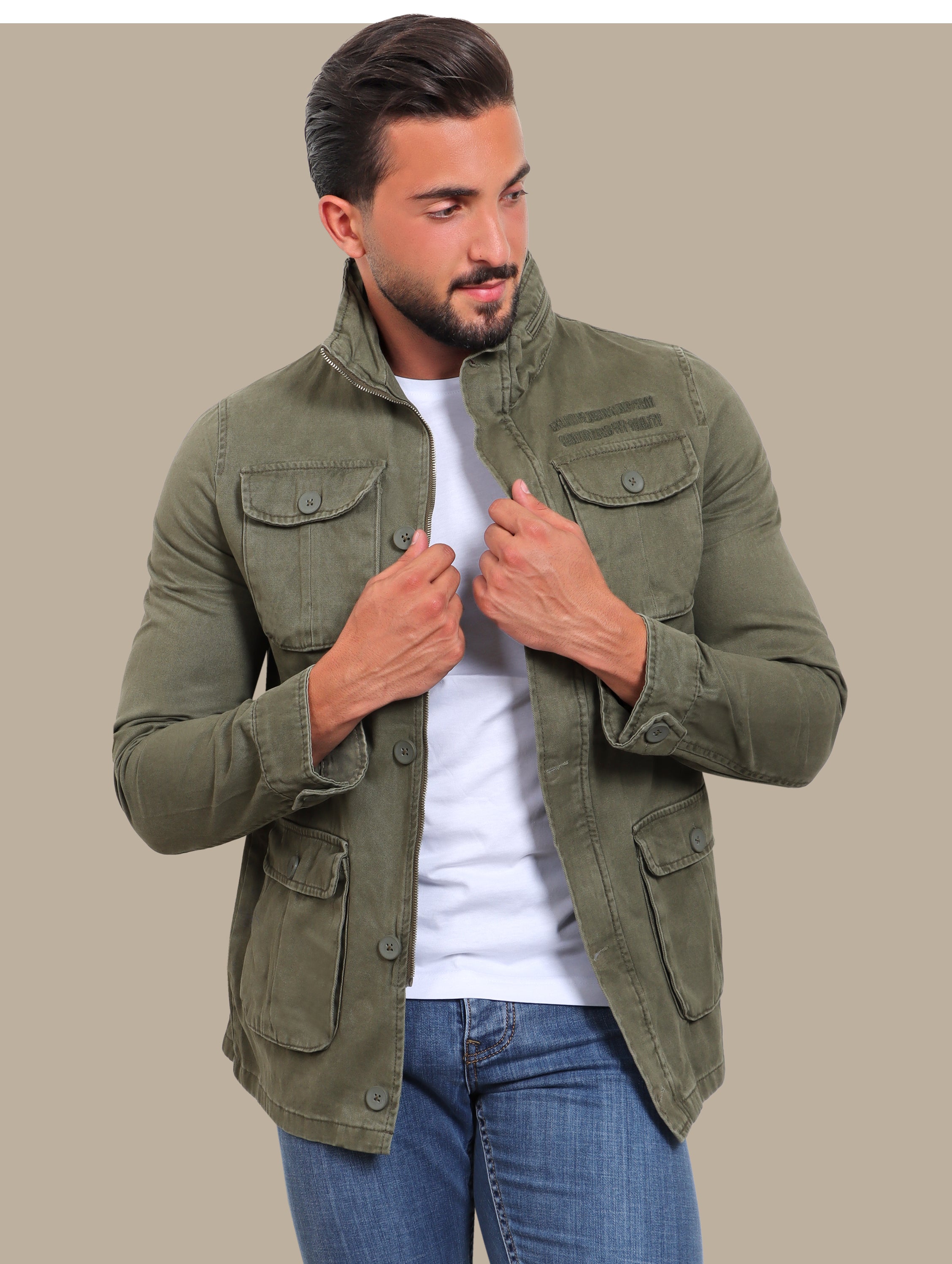 Khaki deals casual jacket