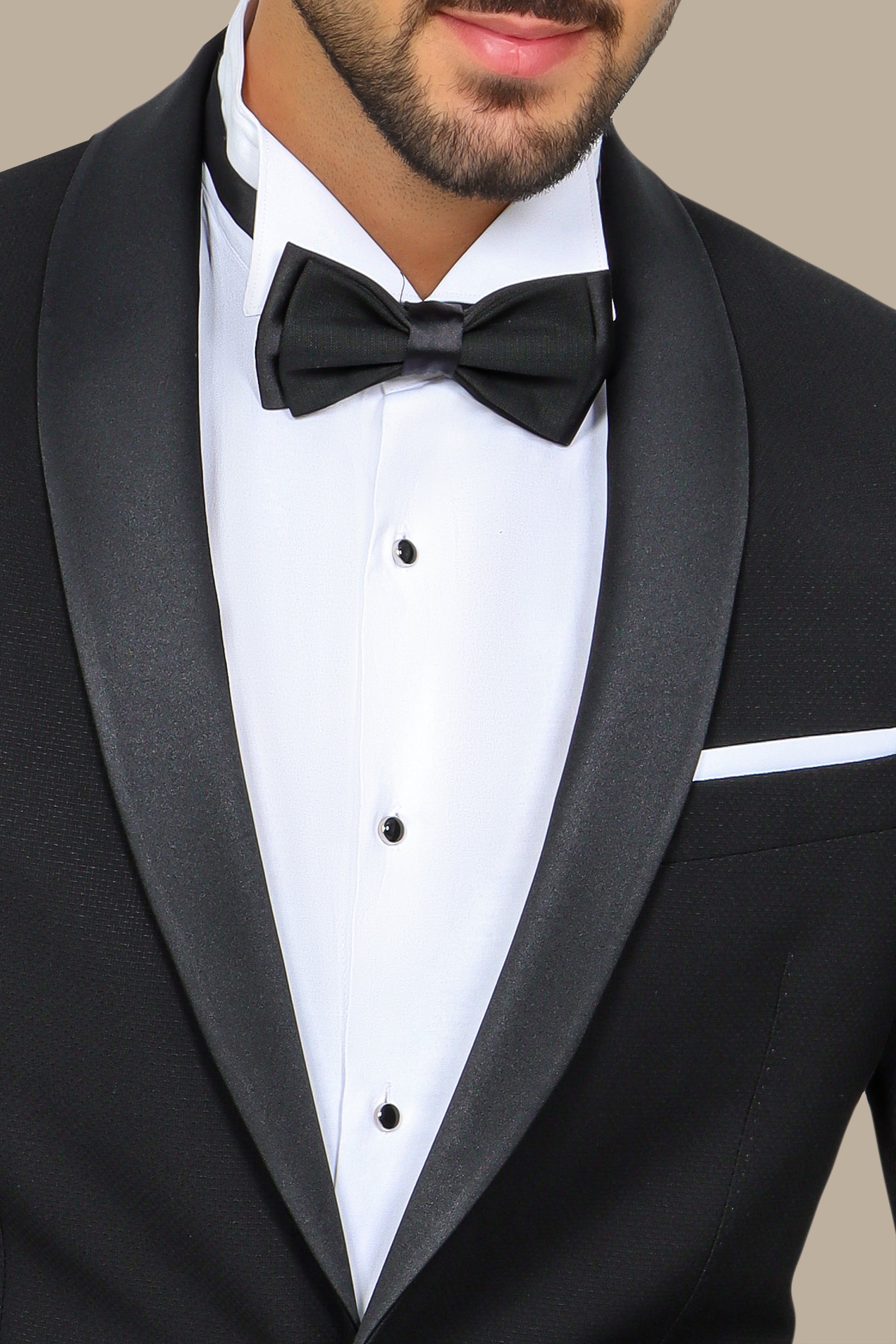 Black Col Chal Structured Tuxedo