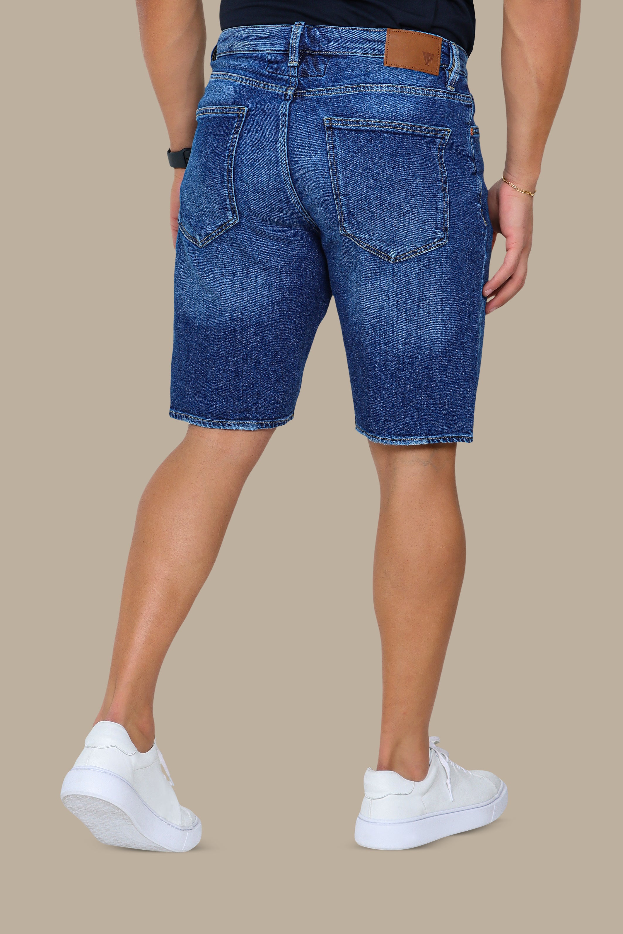 Blue Tie-Dye Short Denim