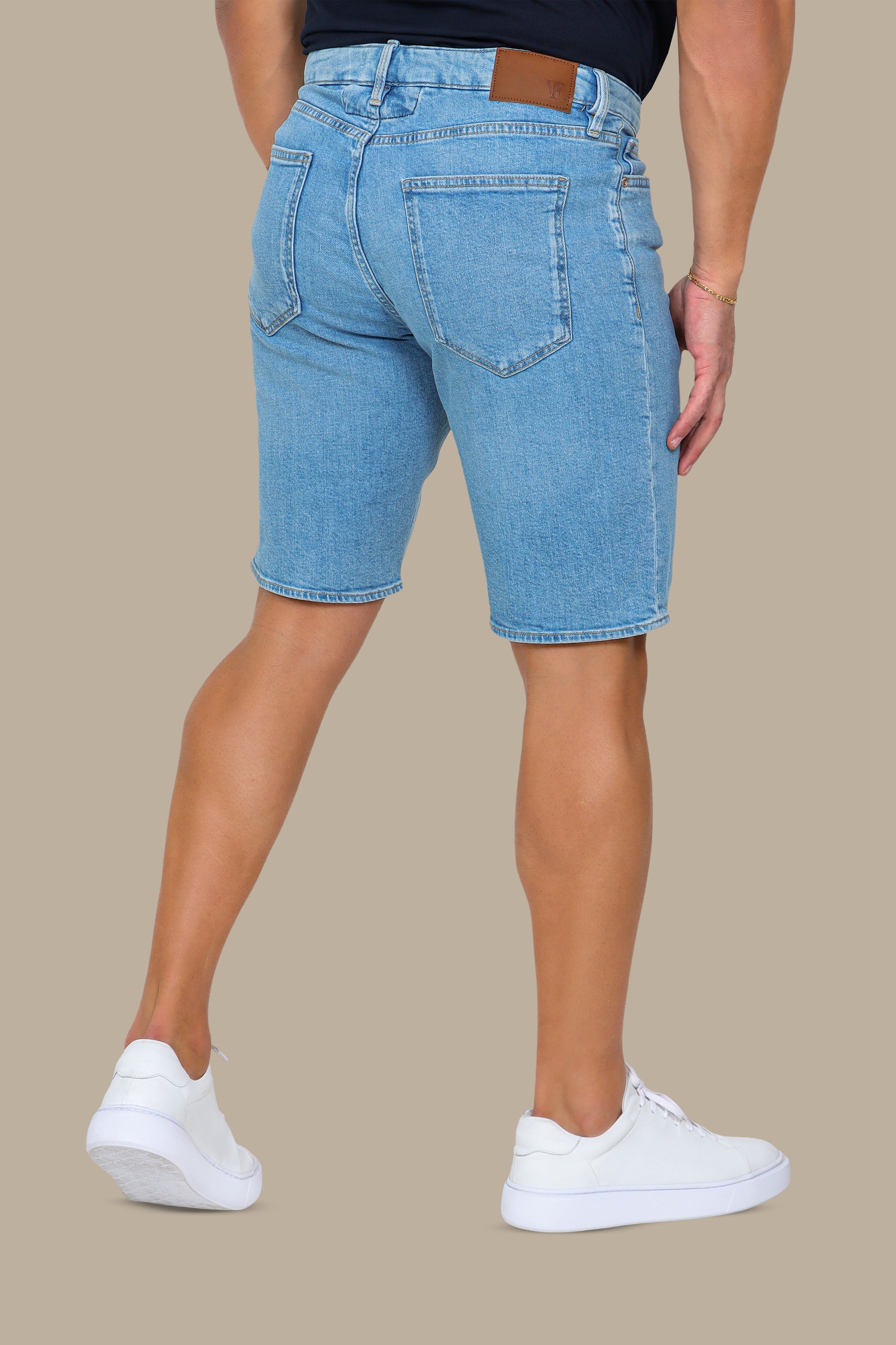 Light Blue Tie-Dye Short Denim