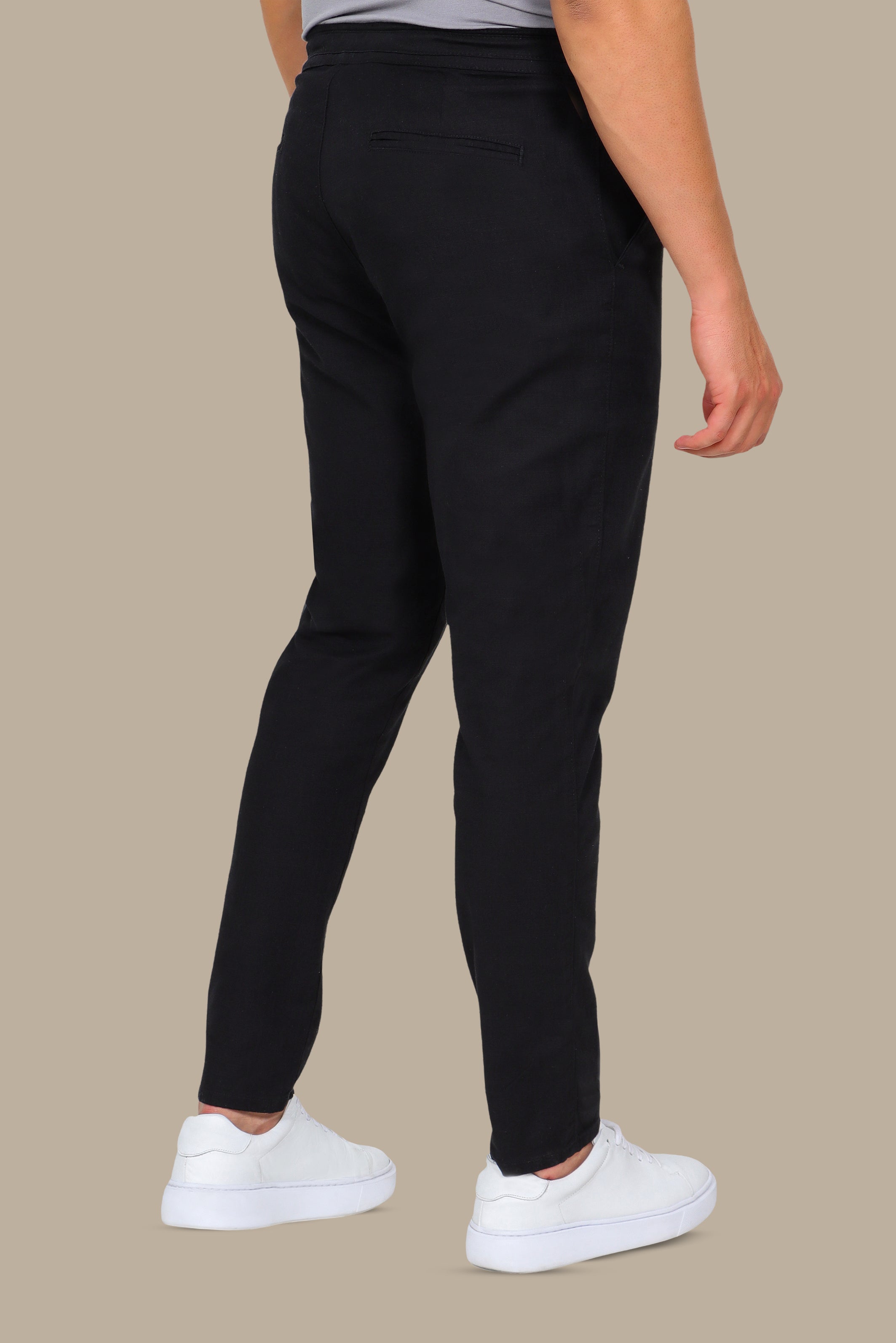Essential Comfort: Basic Linen Pants in Black