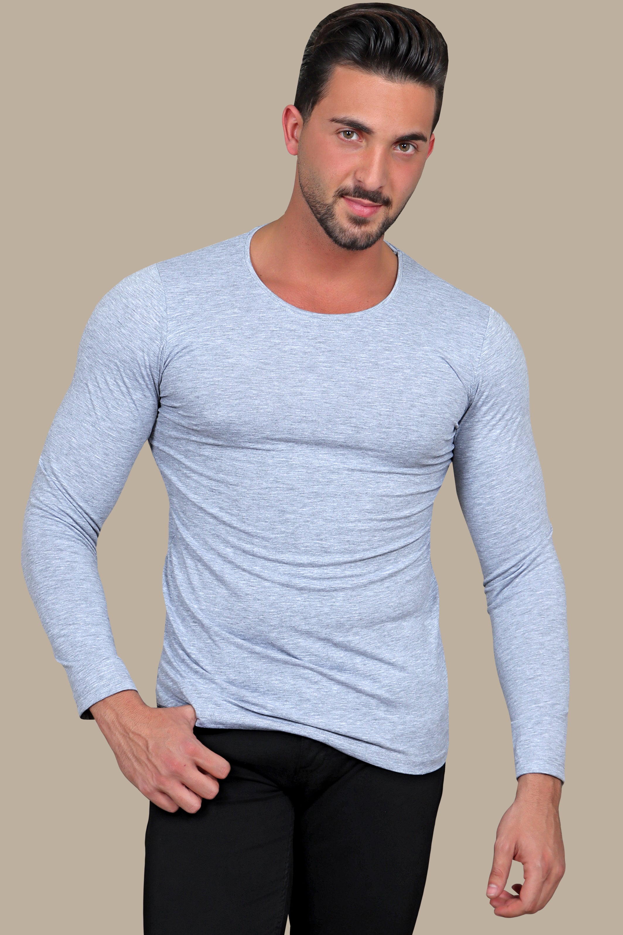 Essential Light Grey R-Neck Tee