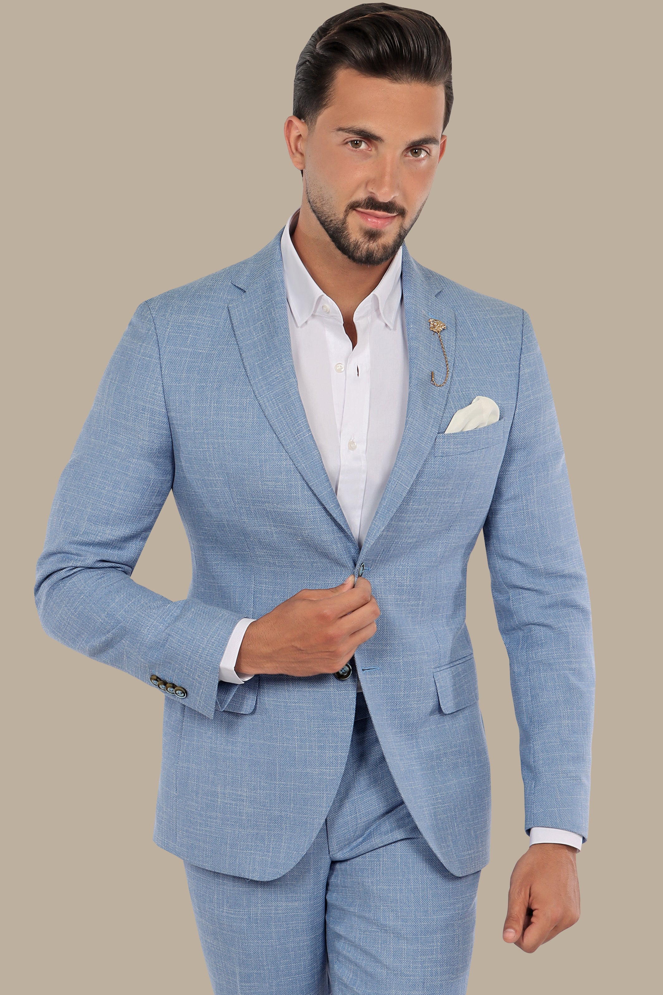 Serene Sky: The Filafil Light Blue Suit Notch
