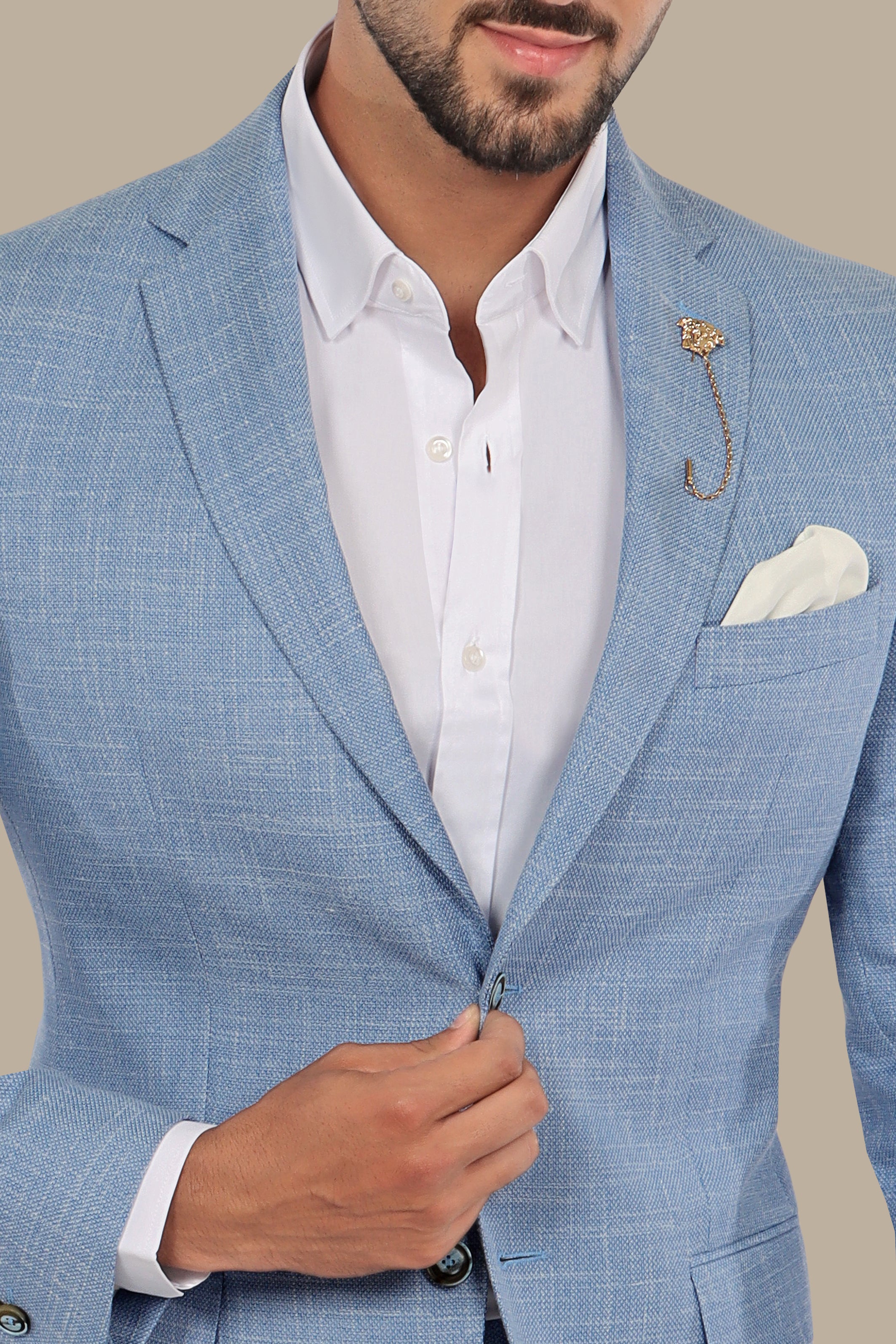Serene Sky: The Filafil Light Blue Suit Notch