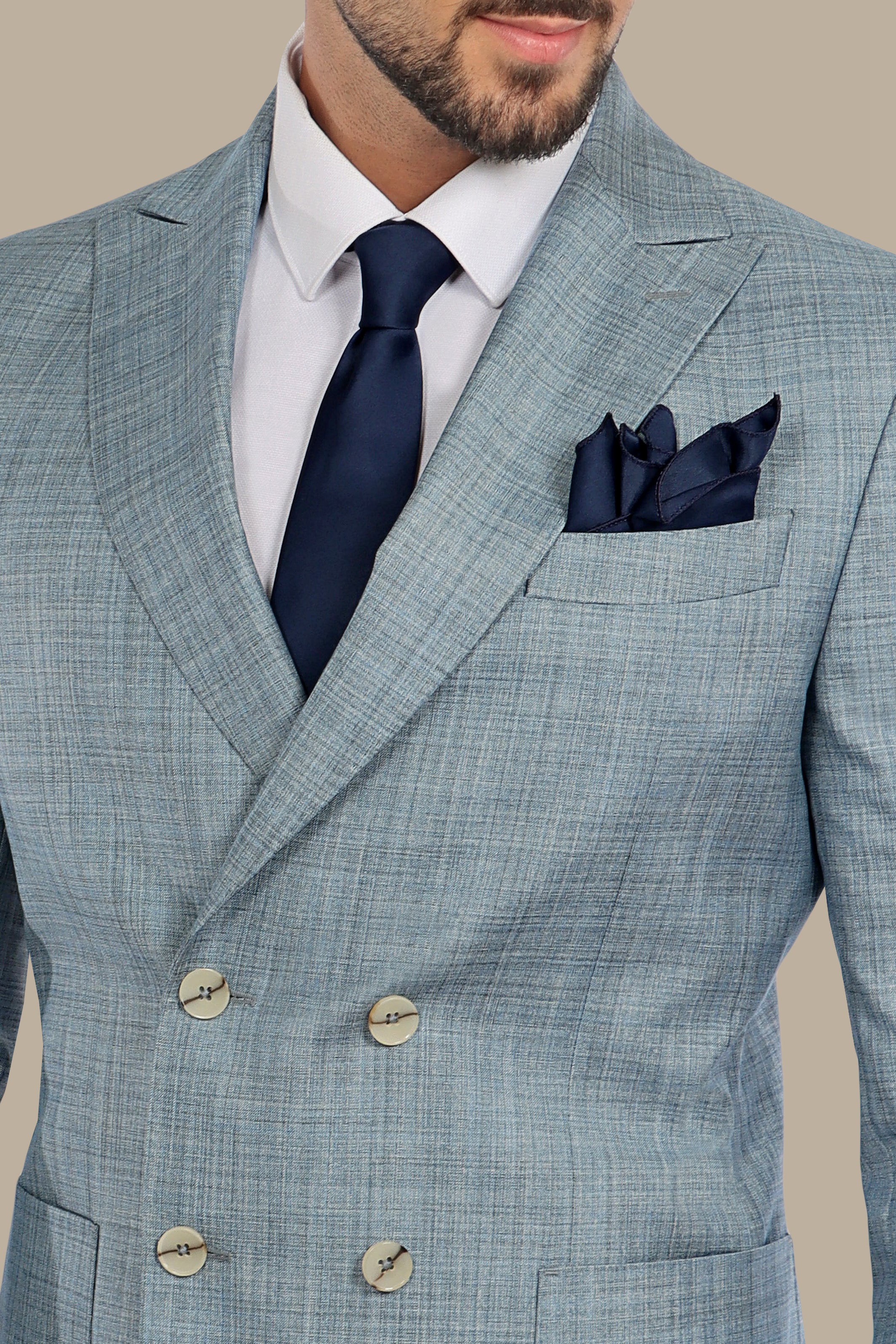 Double-Breasted Suit with Patch Pockets