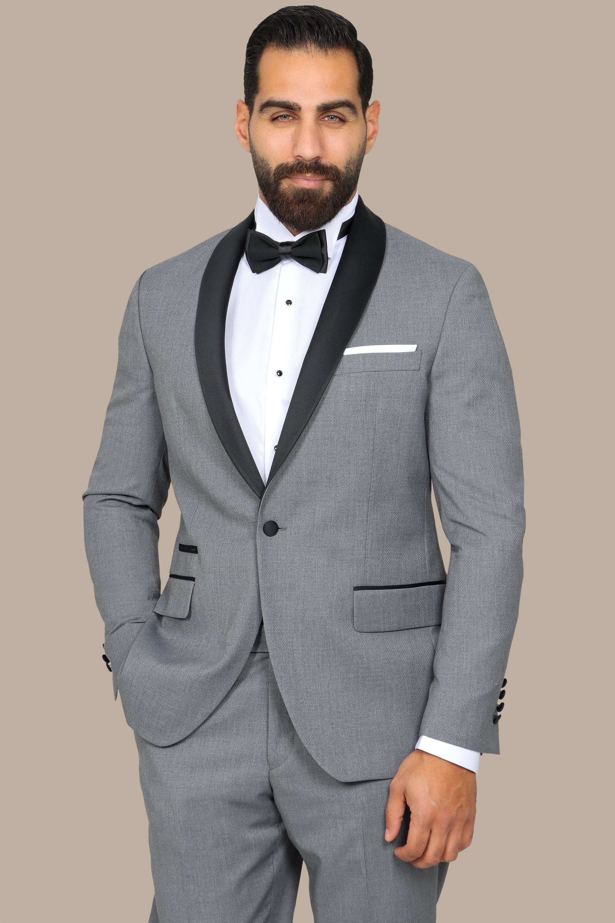 Grey Colchale Structured Tuxedo