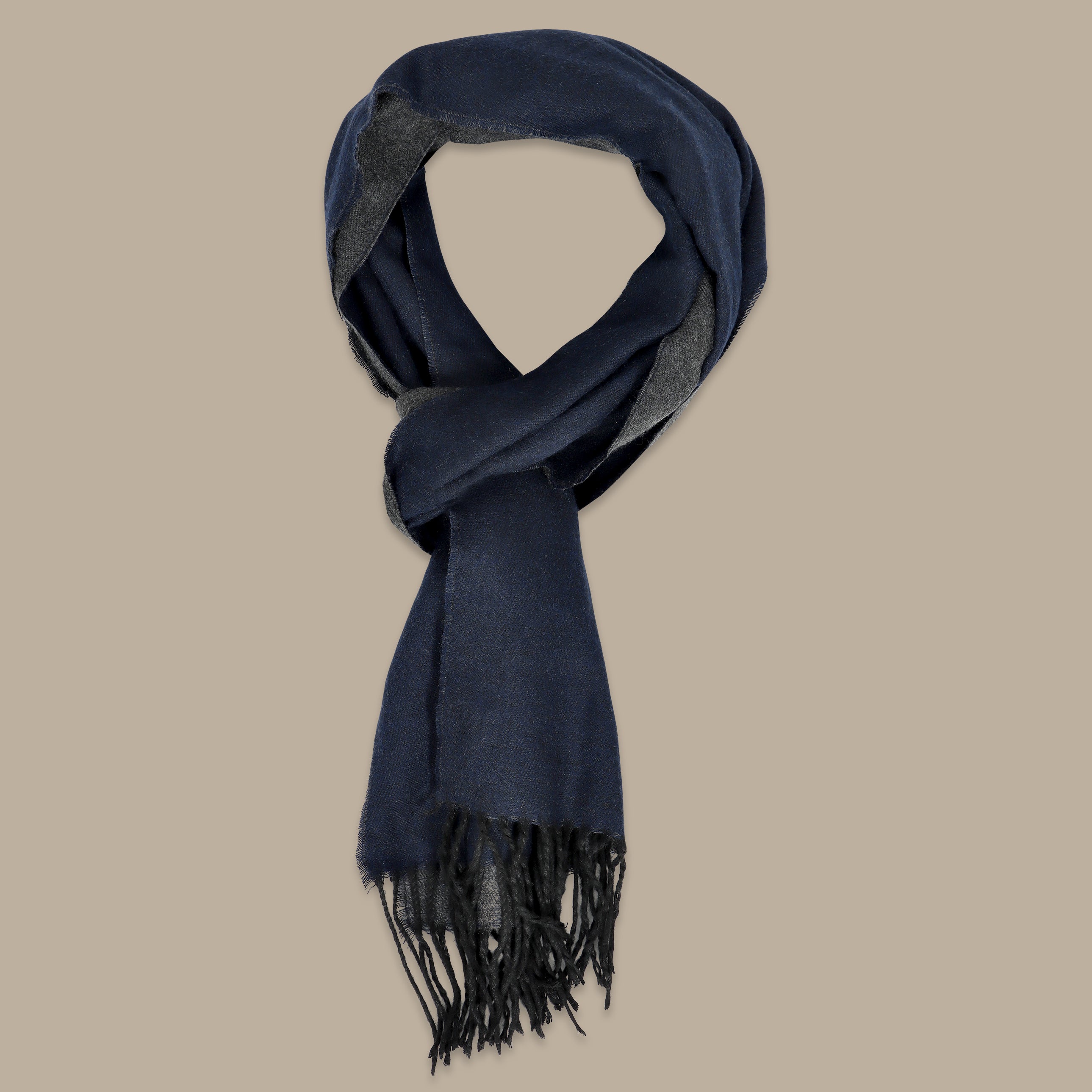 Plain grey and Navy Scarf