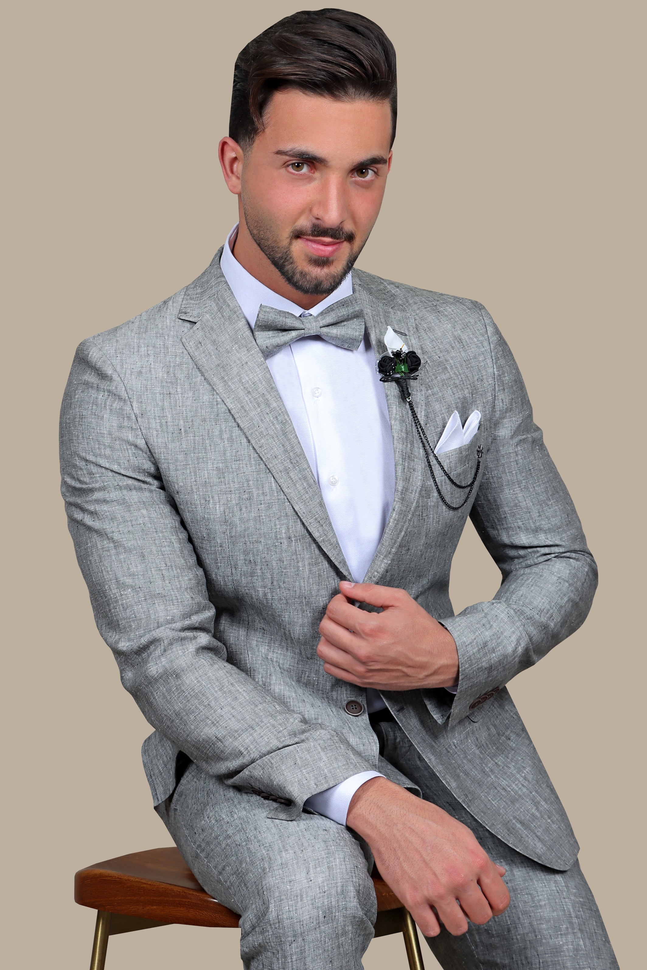 Light Gray Linen Suit