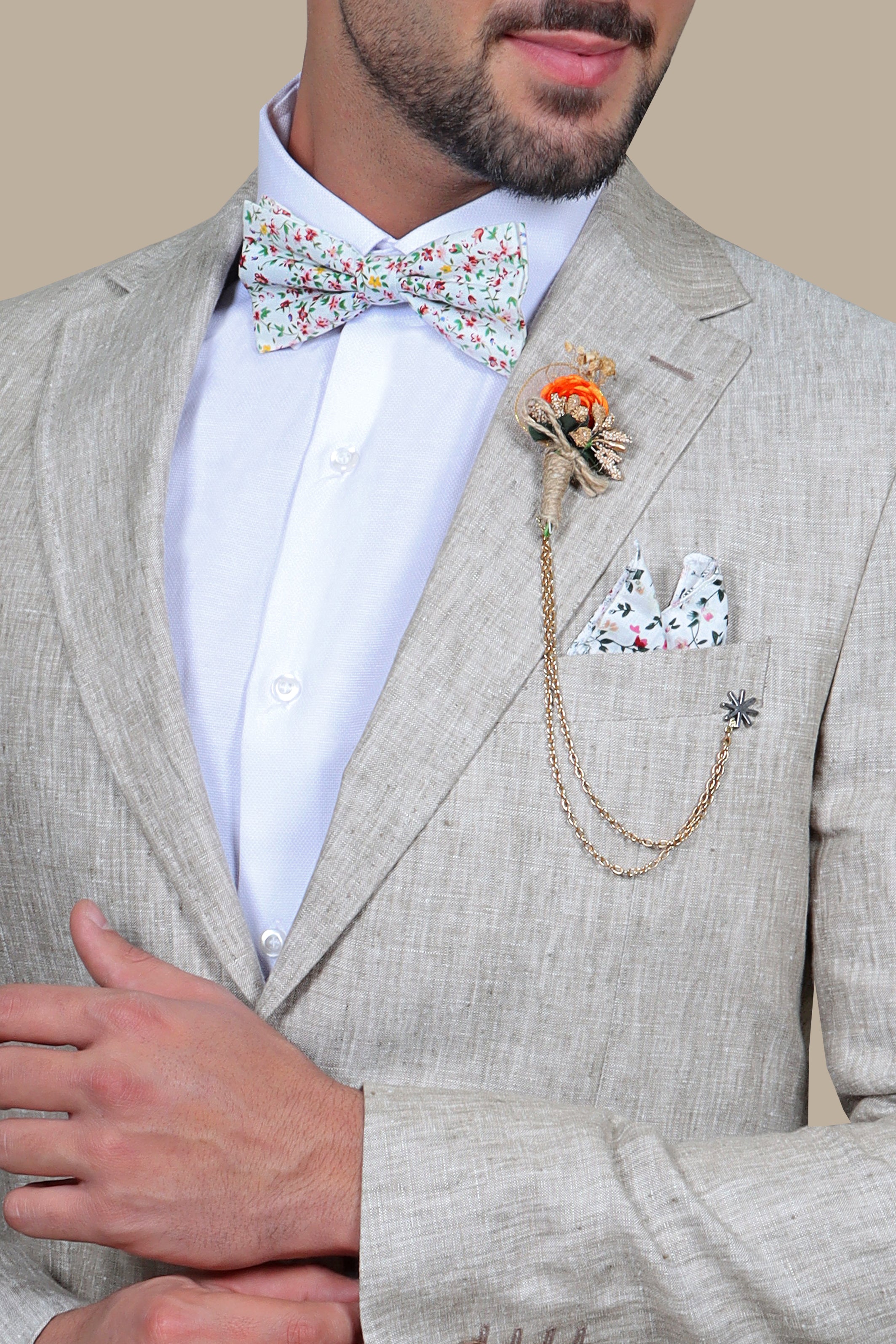 Beige Bliss: Linen Suit Perfection