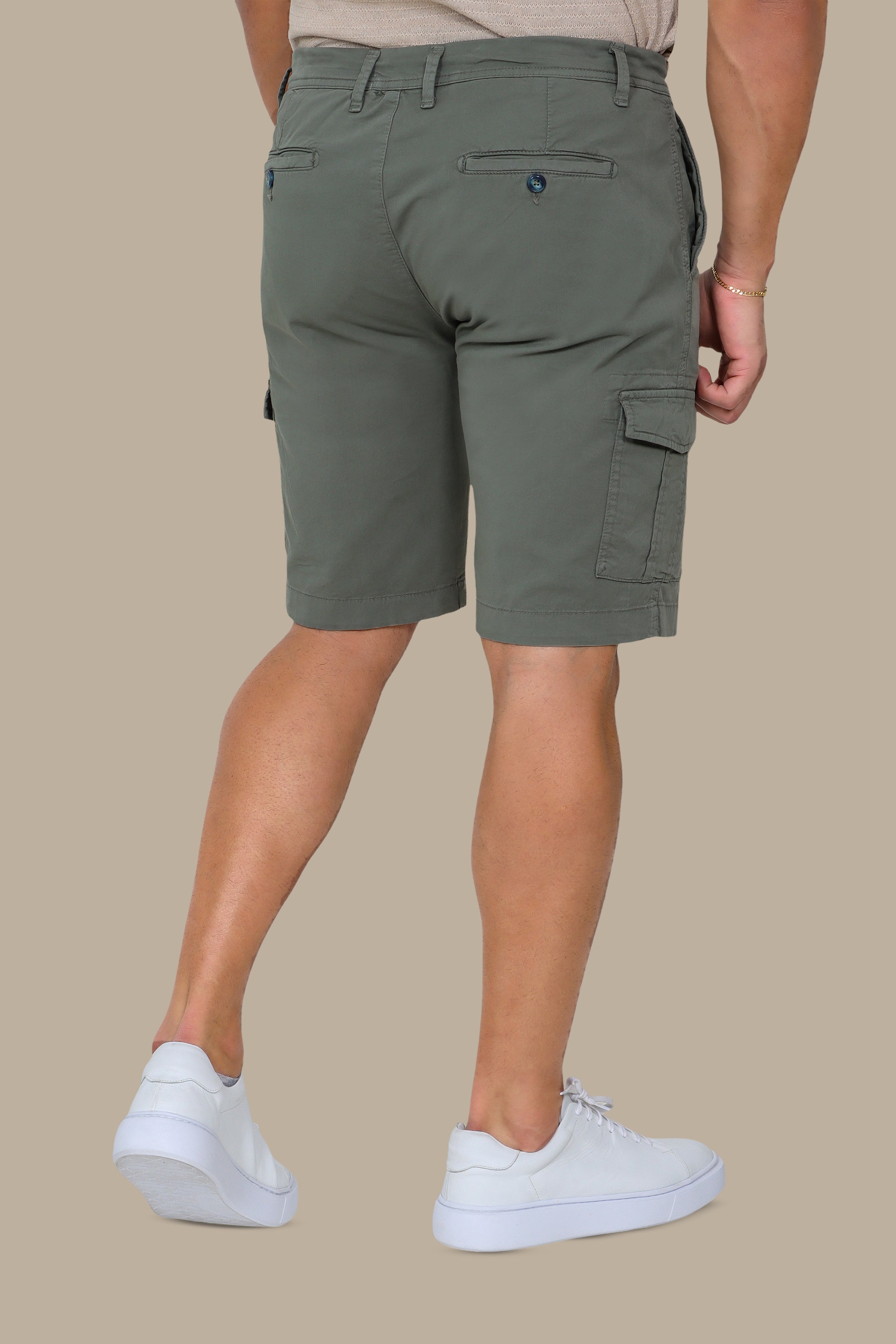 Olive Regular-Fit Cargo Shorts