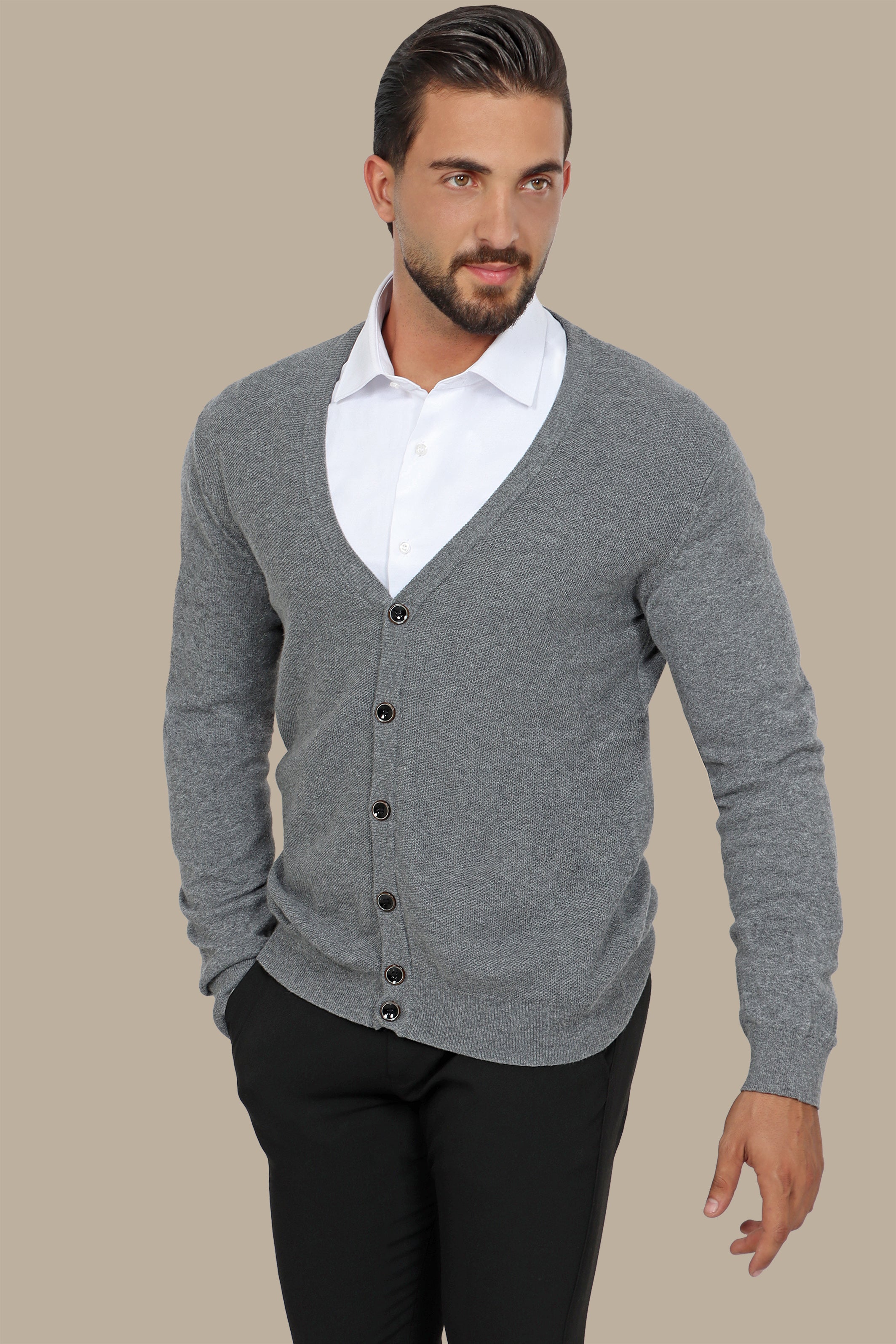 Fidel Verta Cozy Grey Cardigan