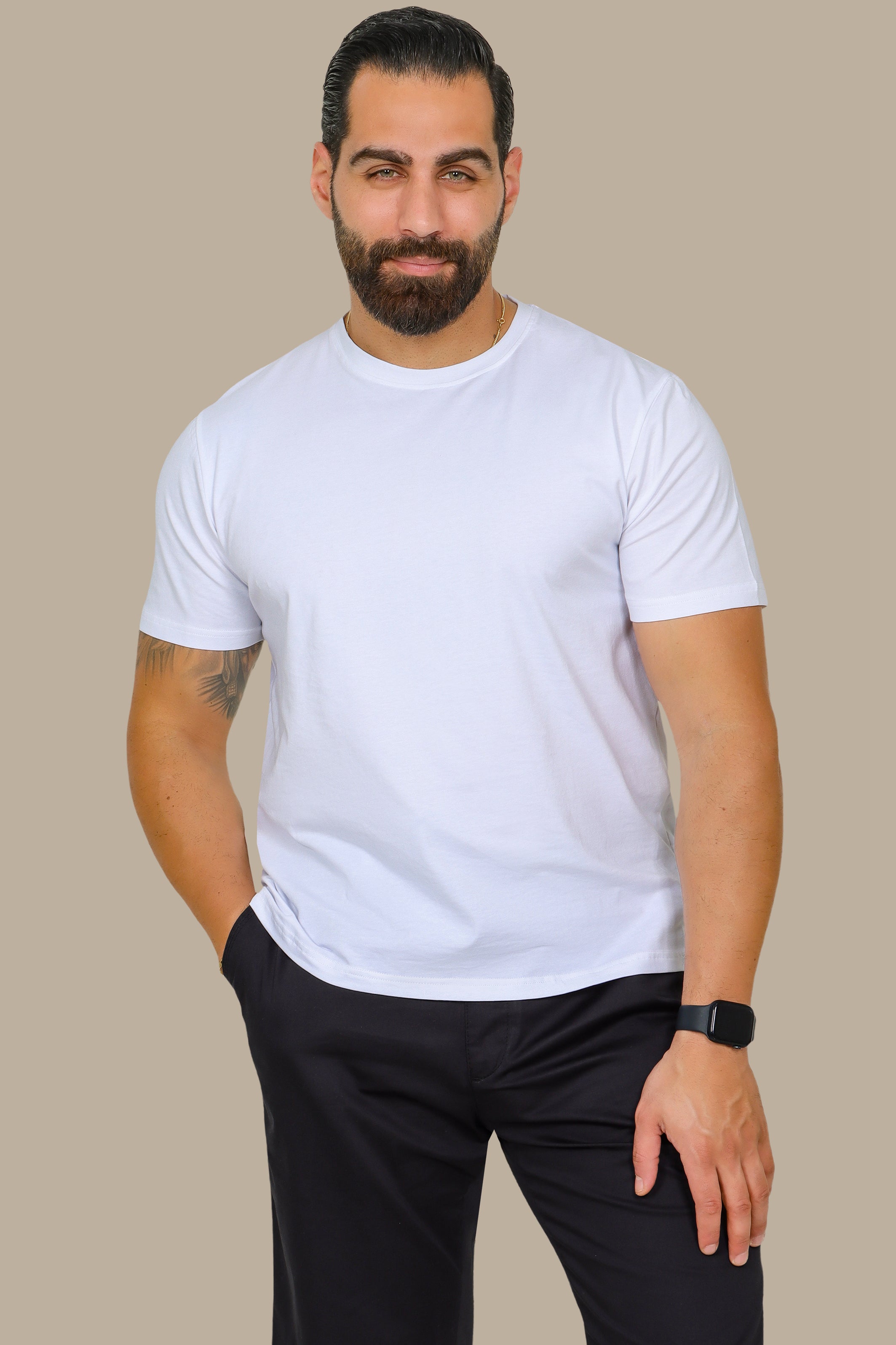 White Basic Round Neck T-Shirt