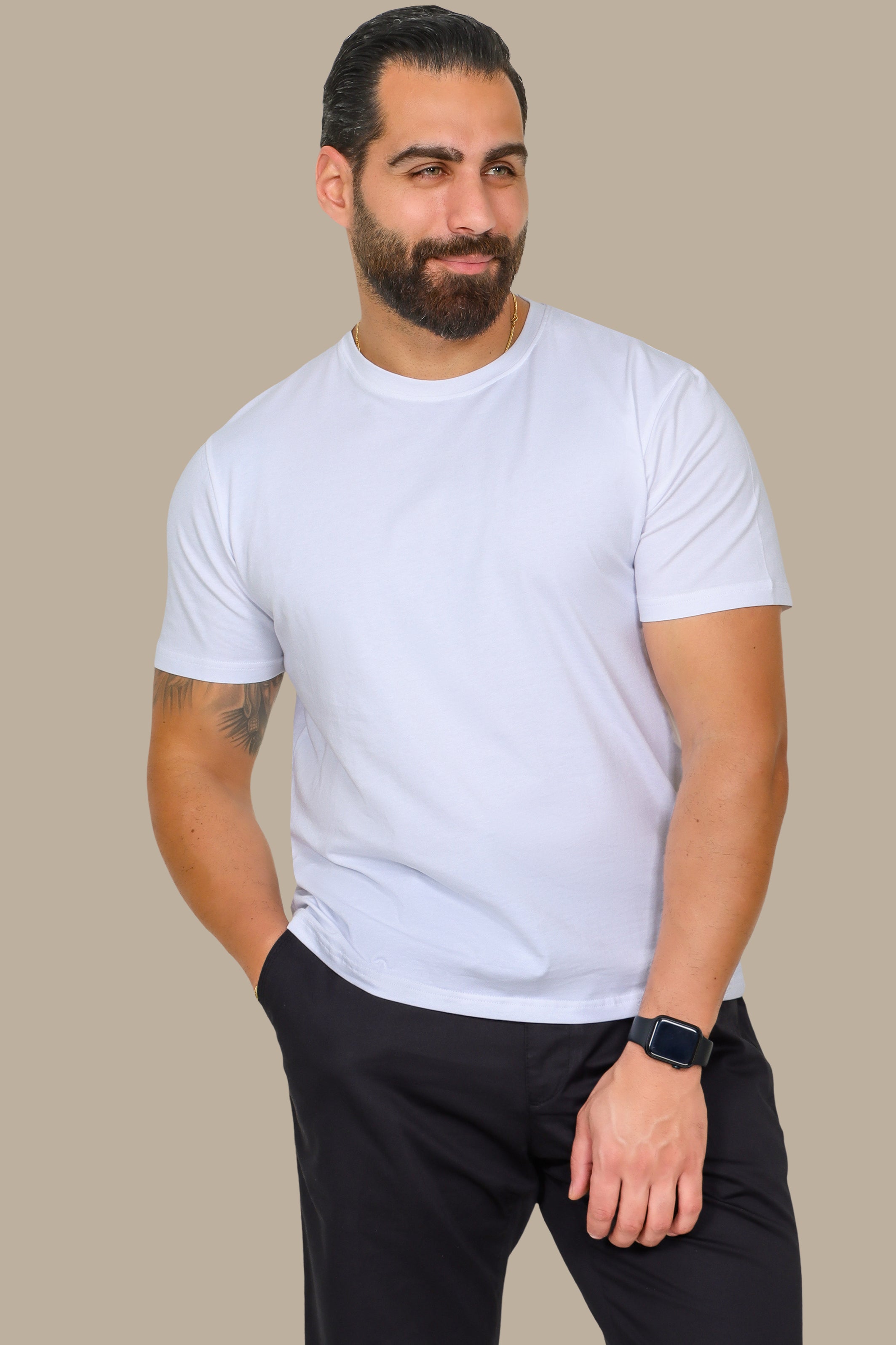 White Basic Round Neck T-Shirt