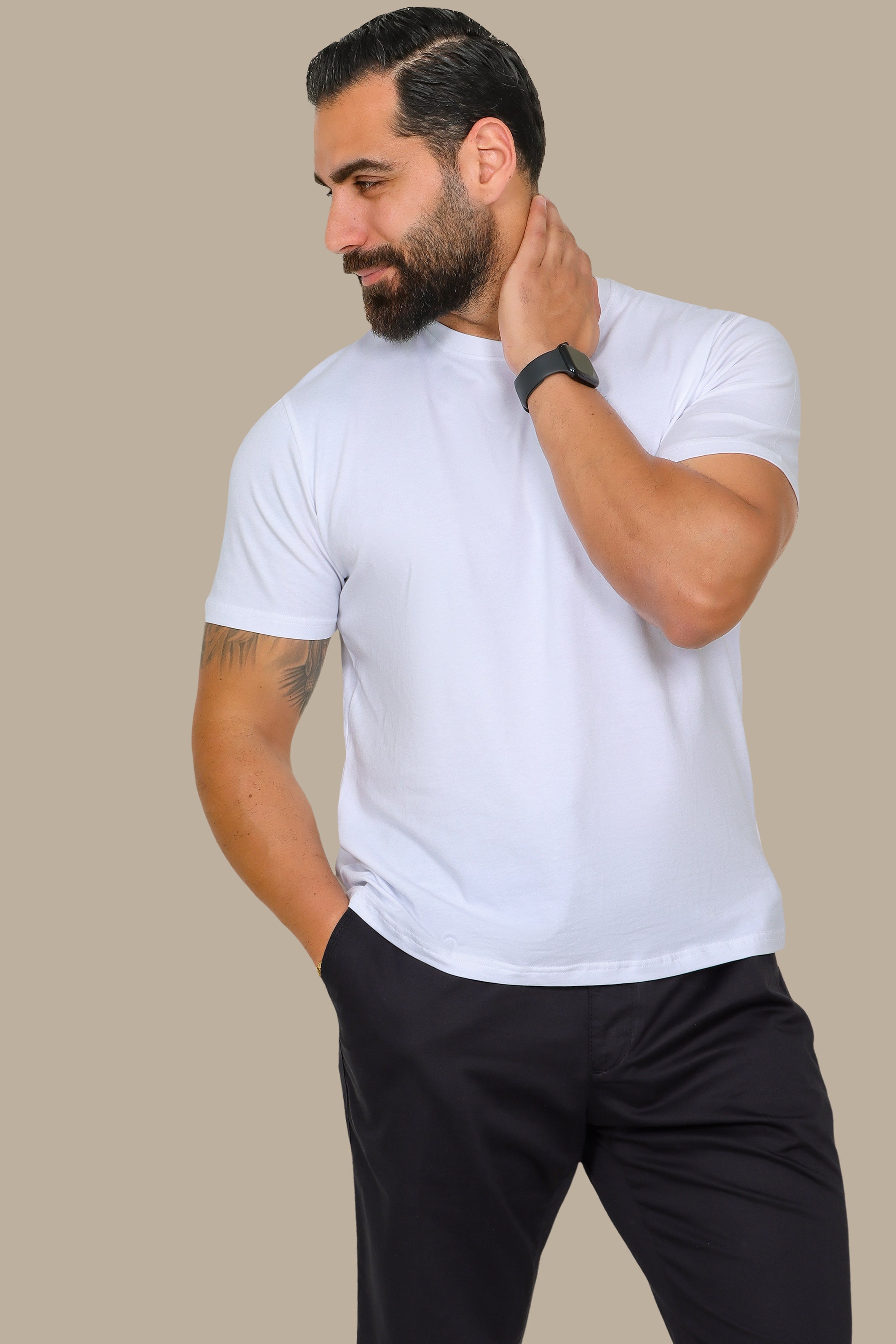 White Basic Round Neck T-Shirt
