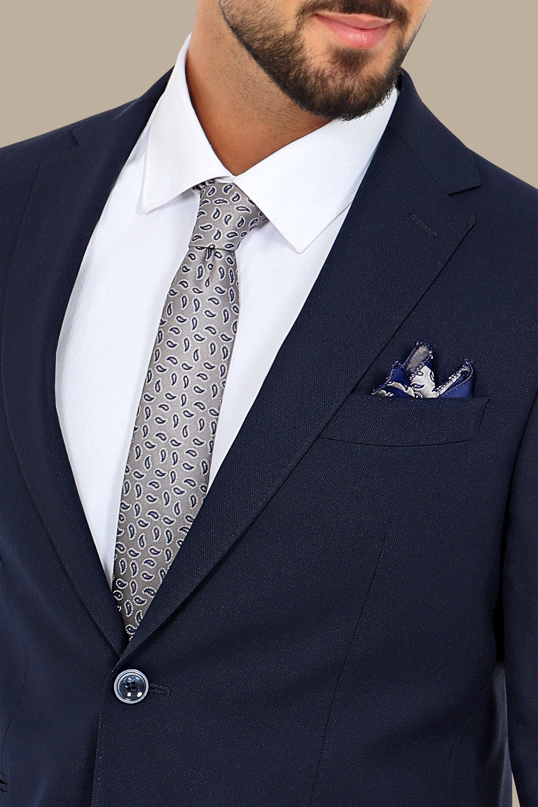 Classic Elegance: Navy Notch Lapel Suit