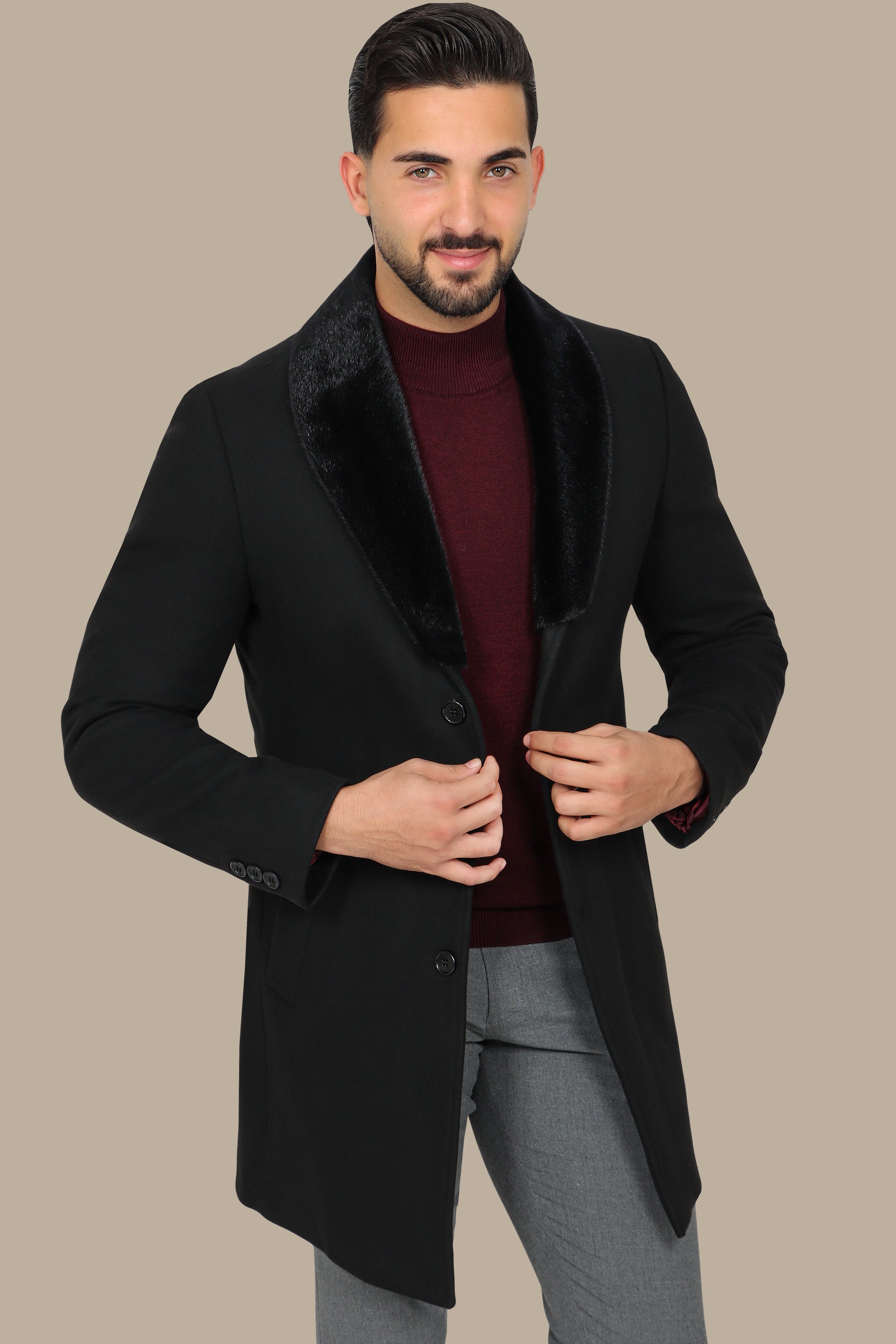 Black Beauty: The Detachable Fur Coat in Classic Elegance