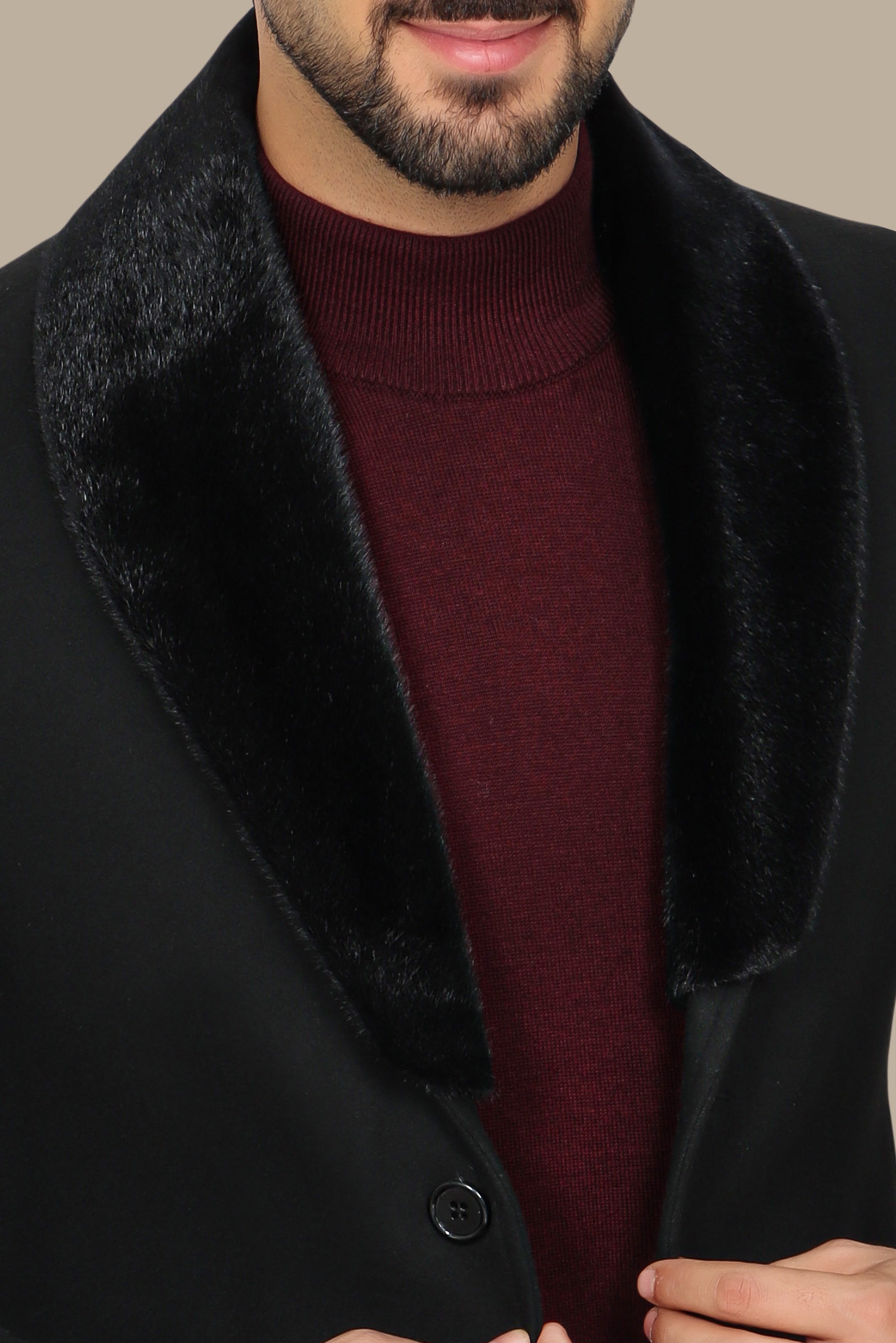 Black Beauty: The Detachable Fur Coat in Classic Elegance