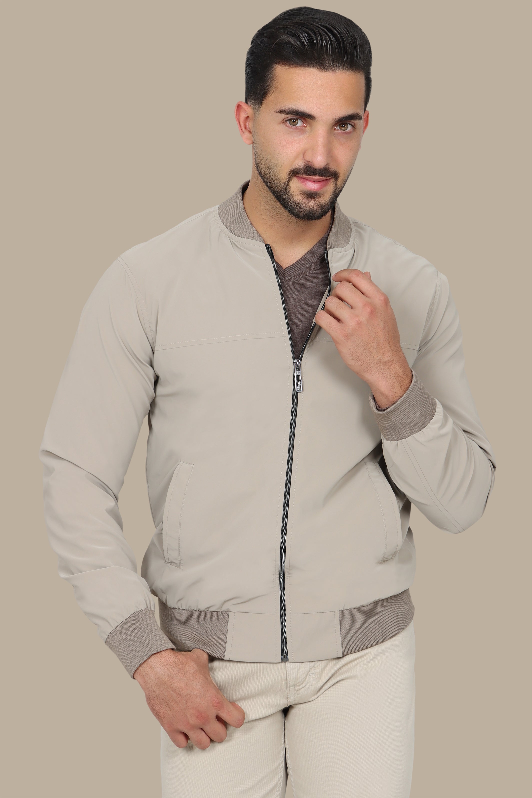 Light Brown Waterproof Blouson – Stylish & Practical