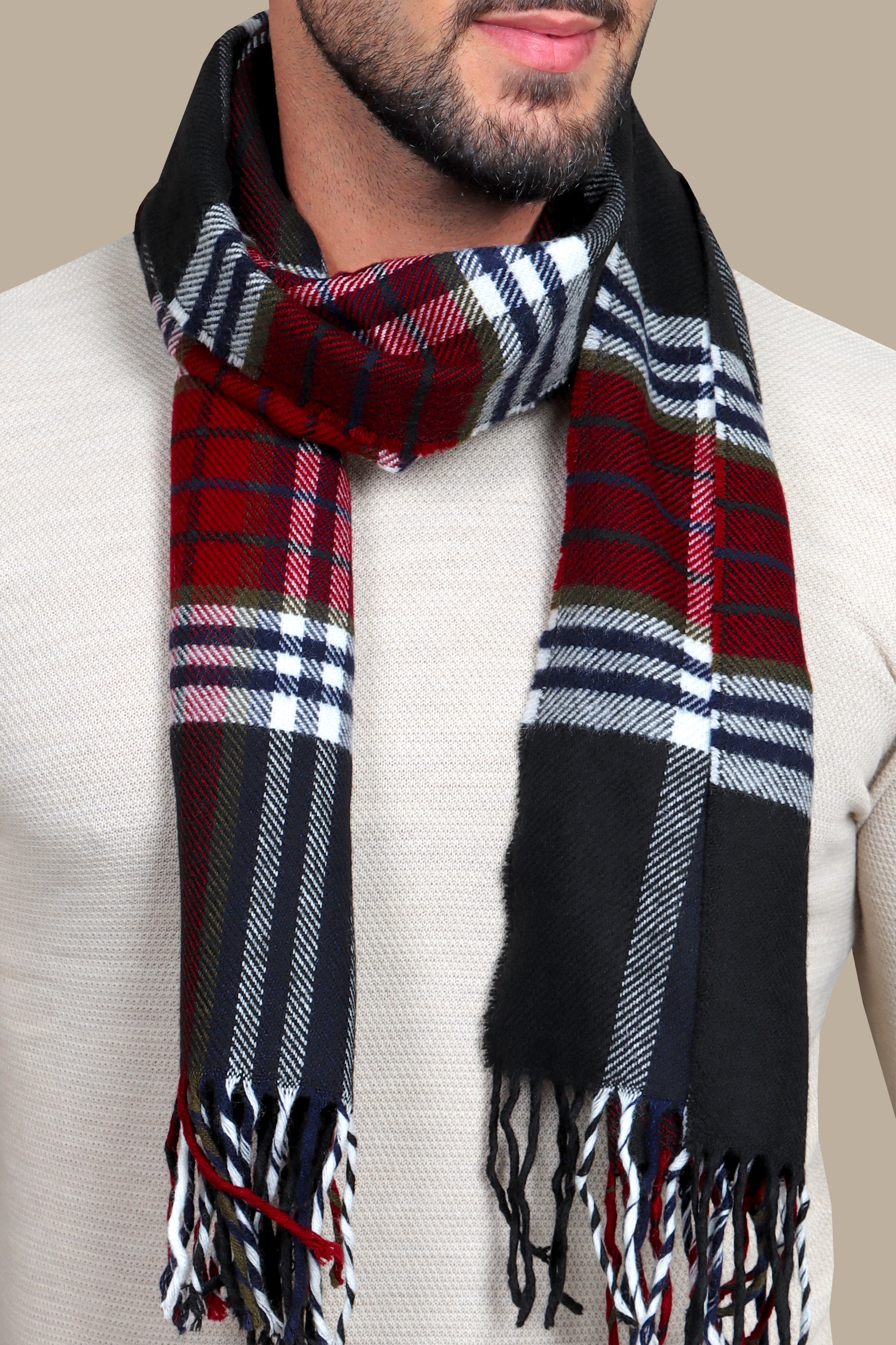 Bordeaux Noir Layers: Wool Elegance in Black Harmony