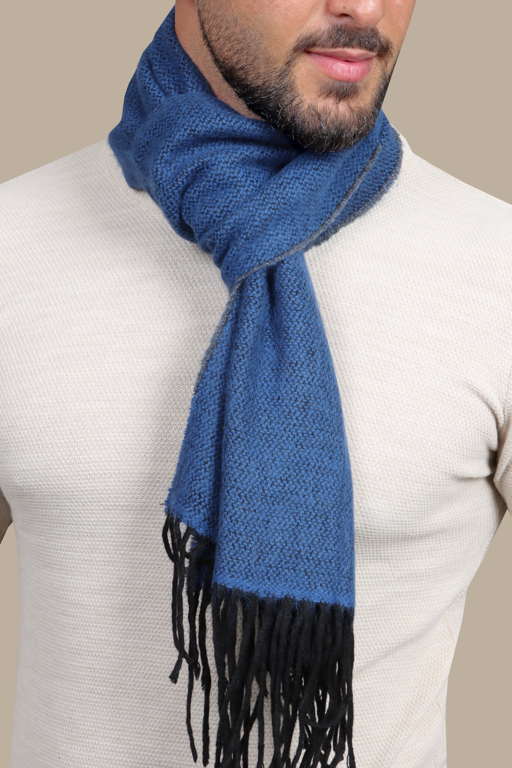 Indigo Impressions: Wool Scarf with Striking Patterns