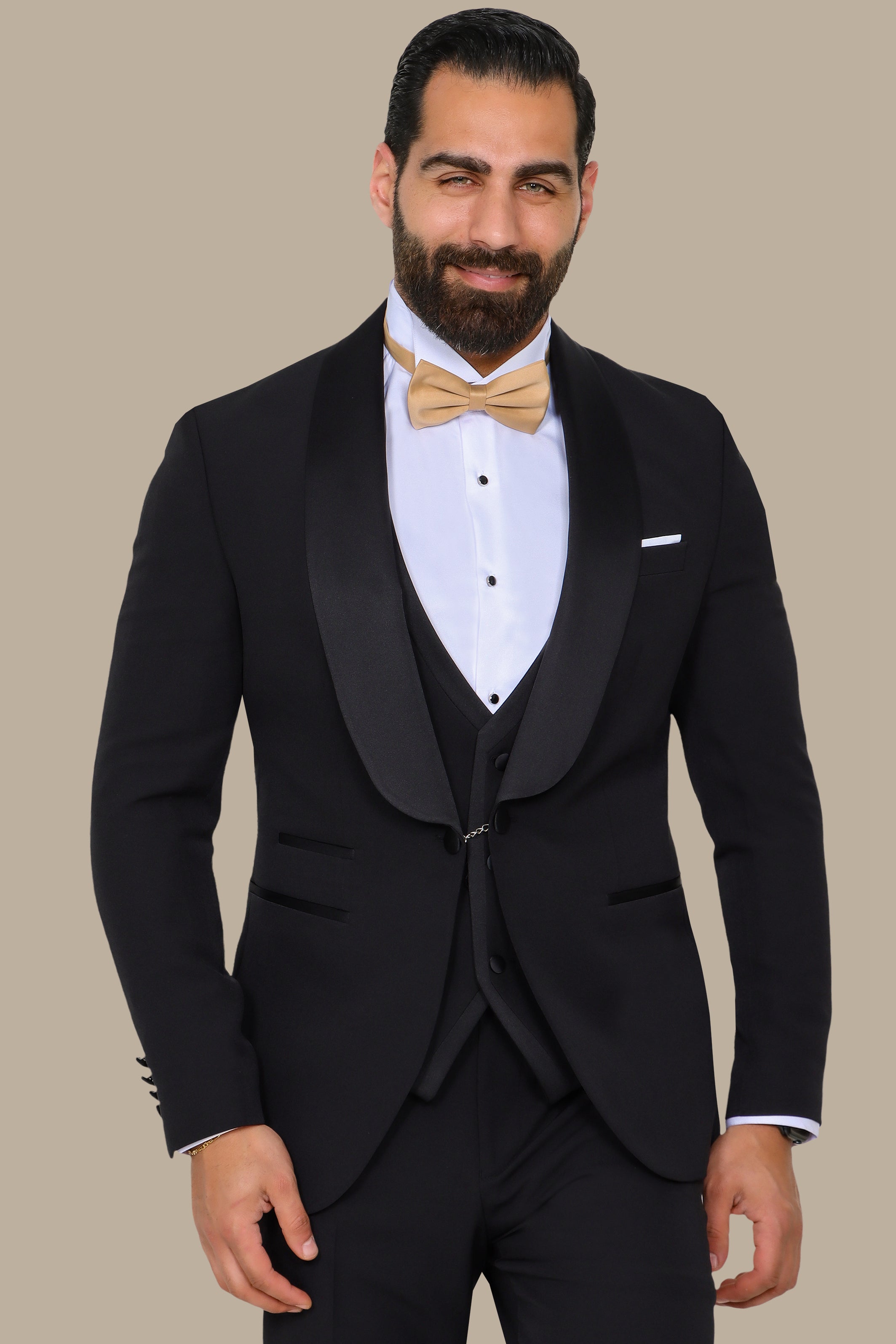 Classic Black 4-Piece Tuxedo with Shawl Collar